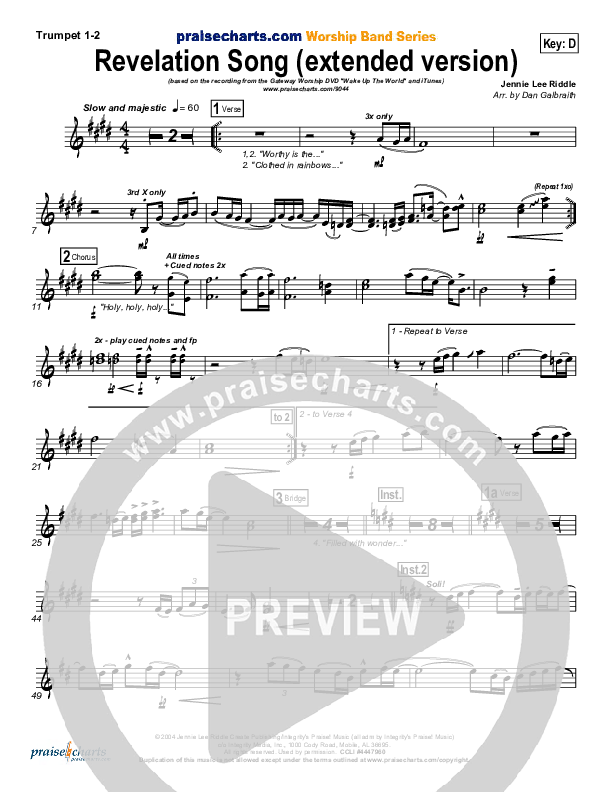 Revelation Song (Extended Version) Trumpet 1,2 (Gateway Worship)