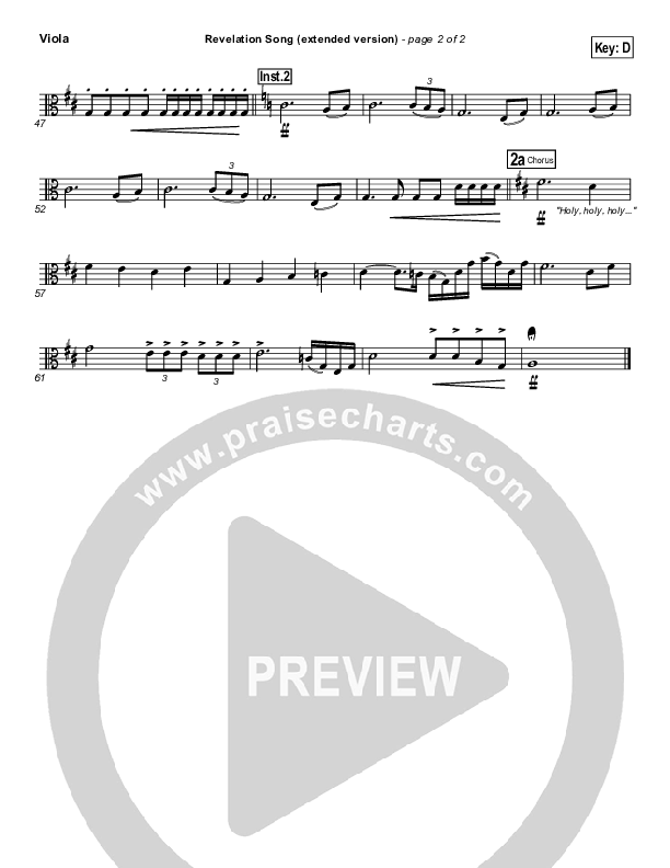 Revelation Song (Extended Version) Viola (Gateway Worship)