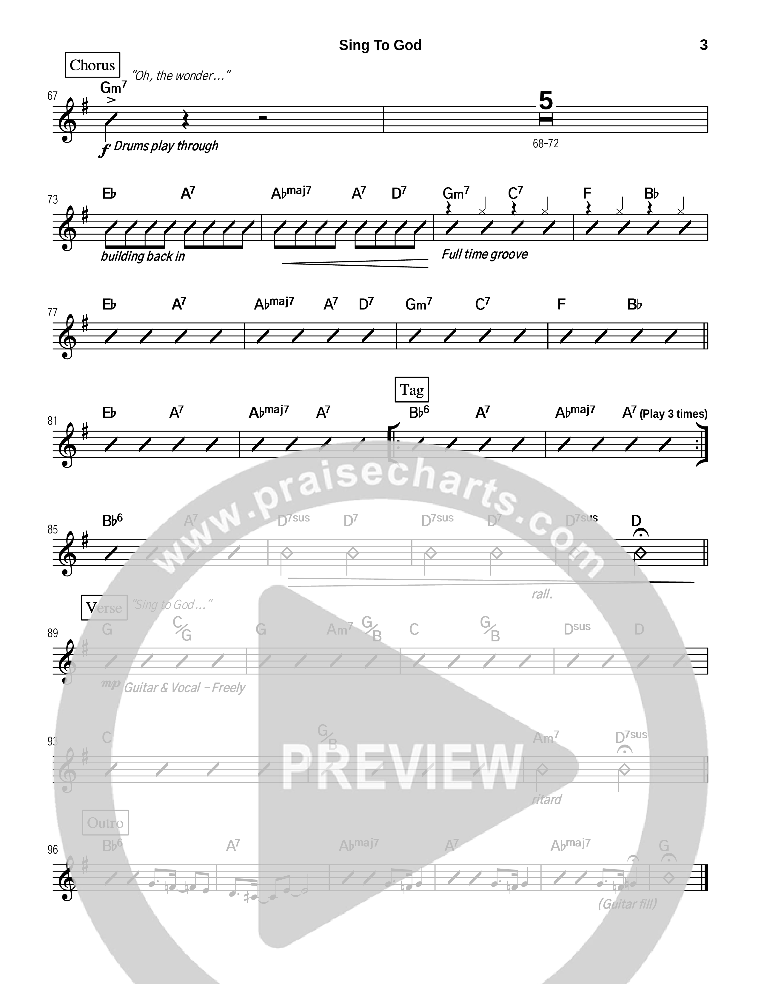 Sing To God Rhythm Chart (Tommy Walker)