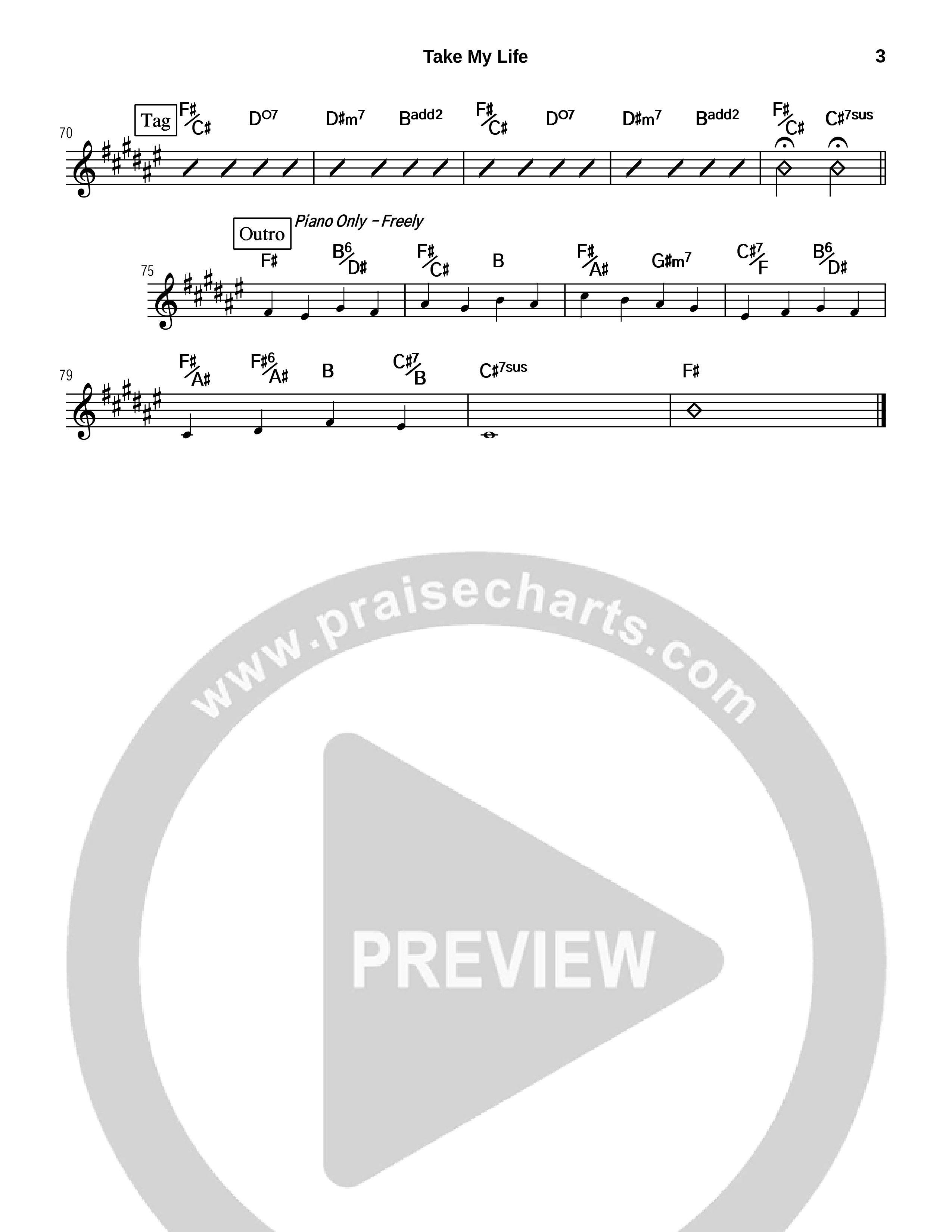 Take My Life And Let It Be Rhythm Chart (Tommy Walker)