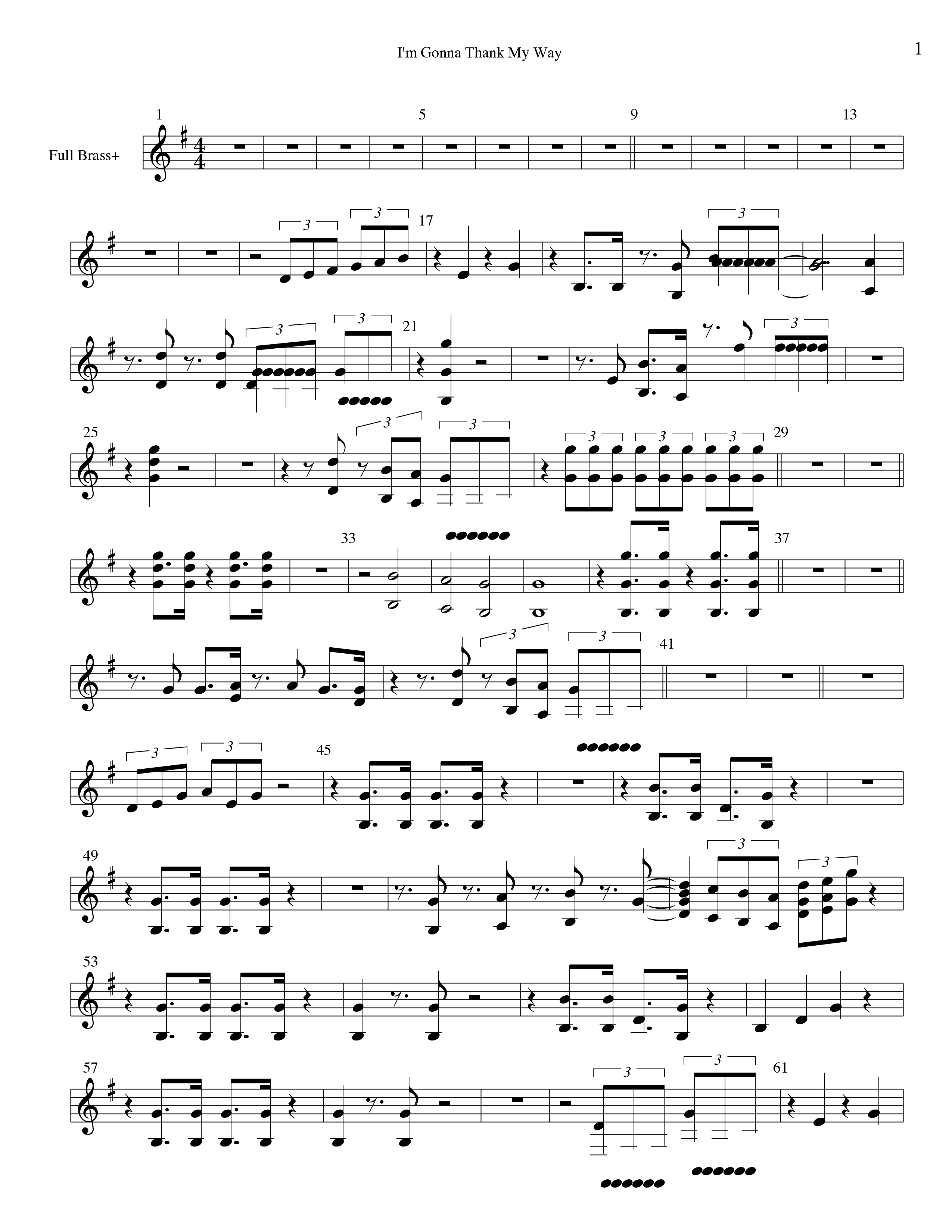 I'm Gonna Thank My Way Brass Ensemble (Tommy Walker)