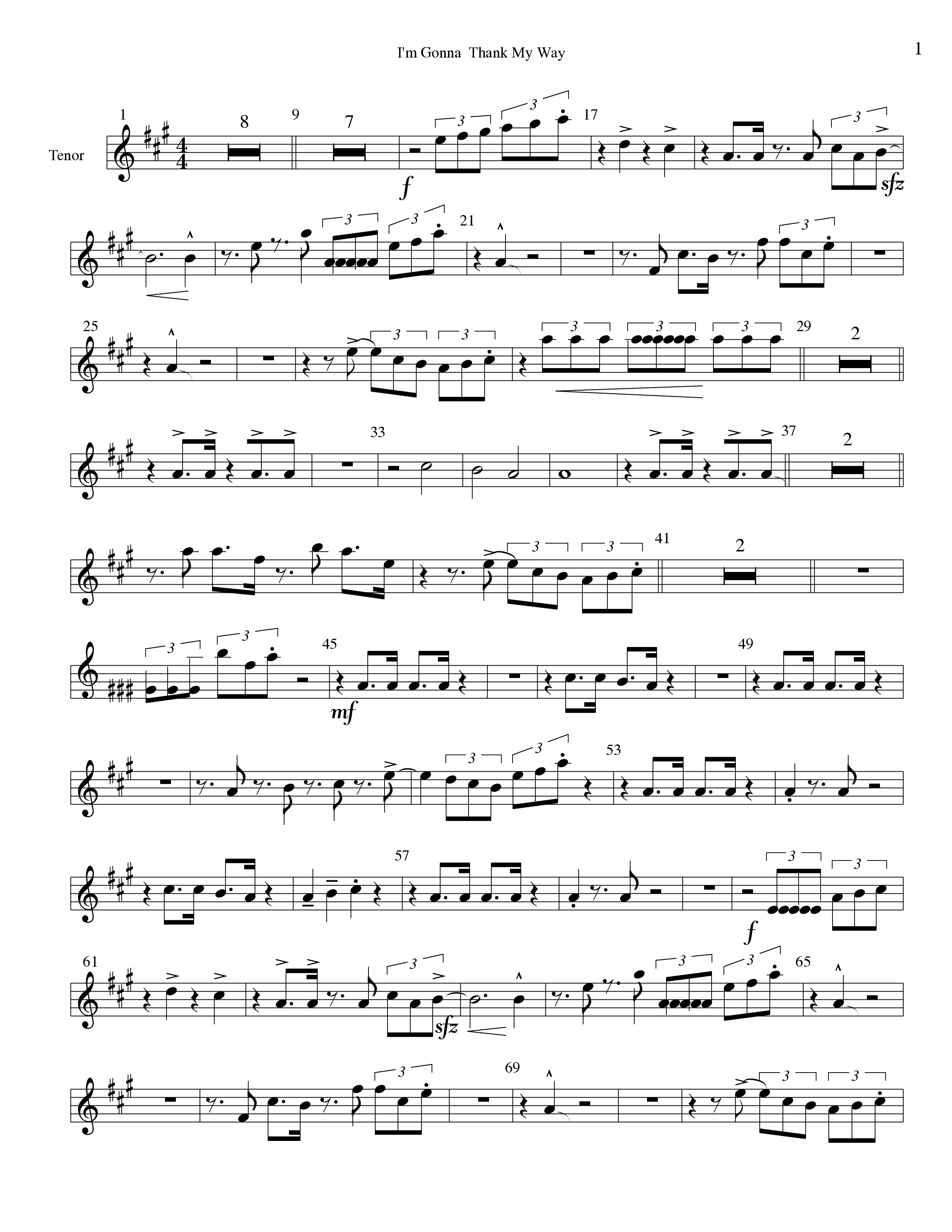 I'm Gonna Thank My Way Tenor Sax 1 (Tommy Walker)