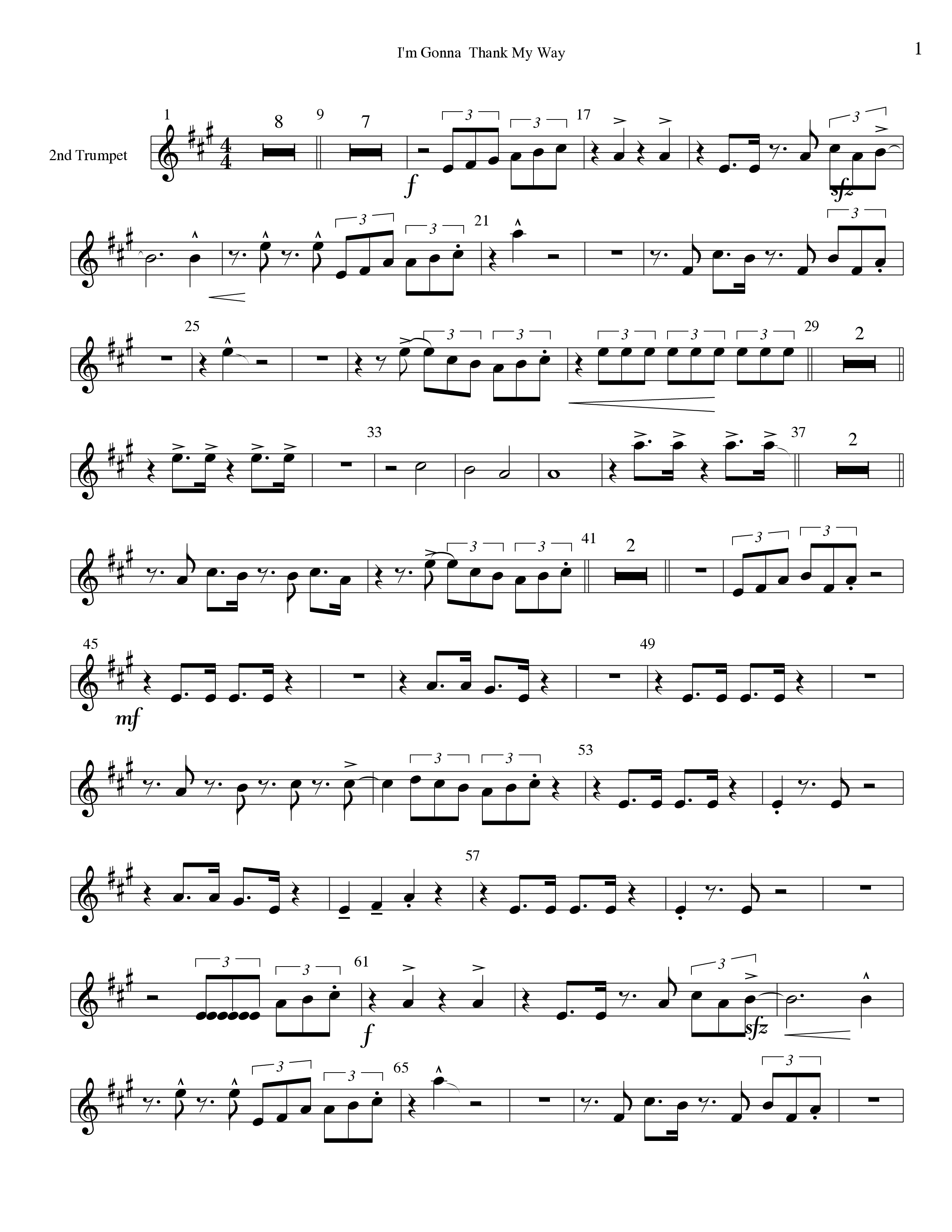 I'm Gonna Thank My Way Trumpet 2 (Tommy Walker)