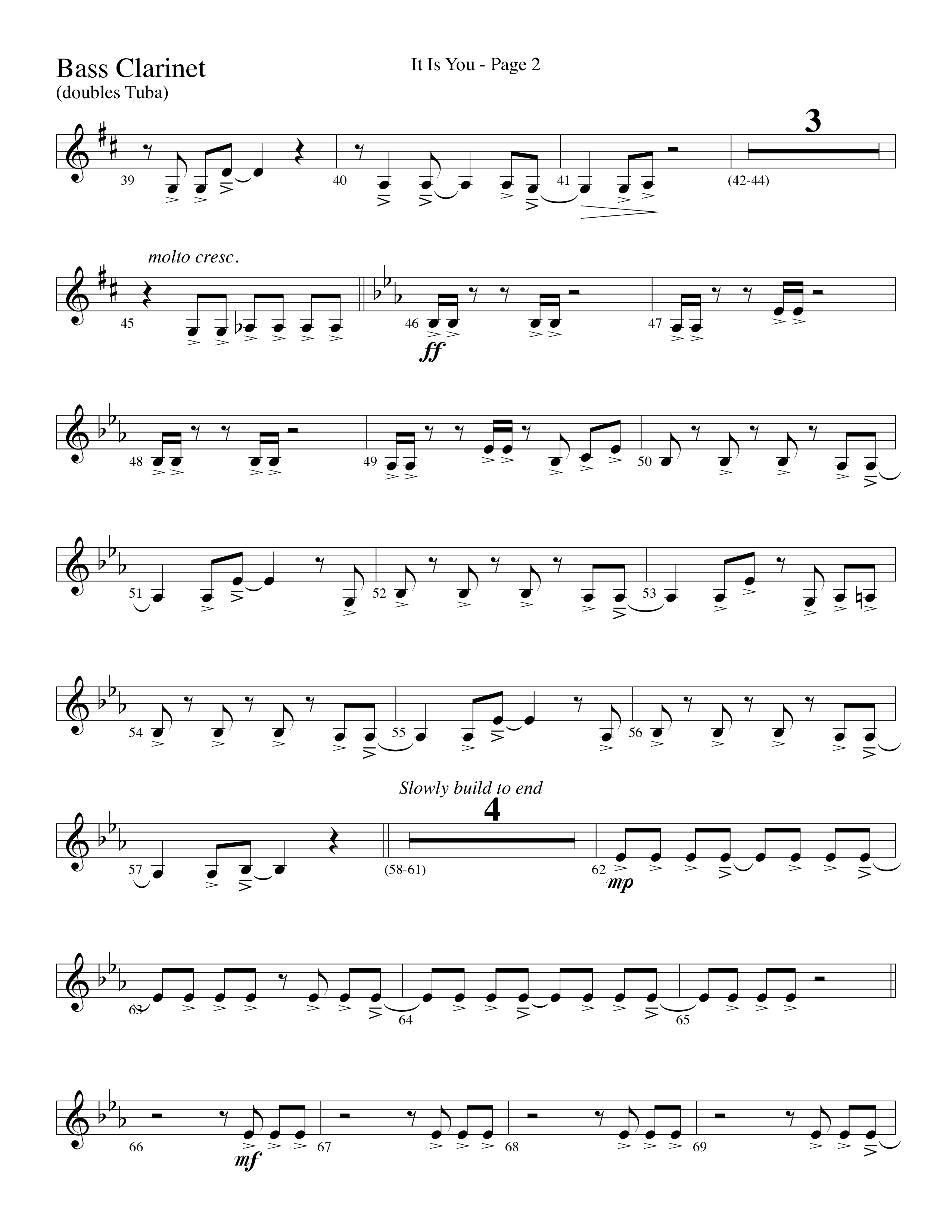 It Is You (Choral Anthem SATB) Bass Clarinet (Word Music Choral / Arr. David Clydesdale)