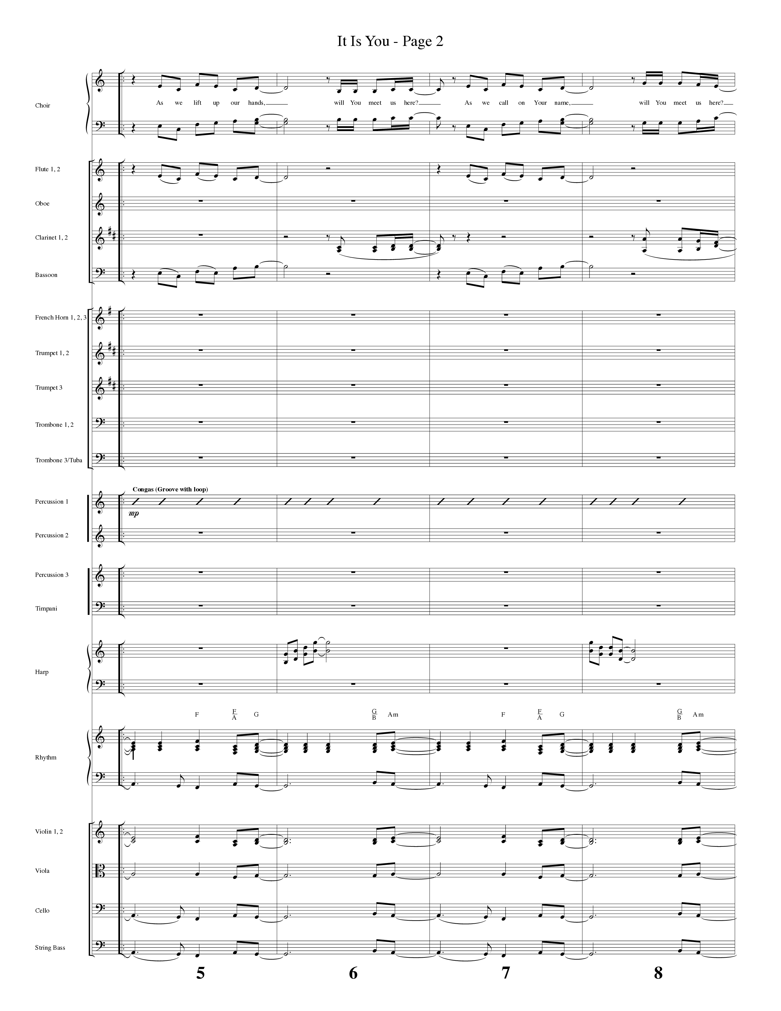 It Is You (Choral Anthem SATB) Orchestration (Word Music Choral / Arr. David Clydesdale)