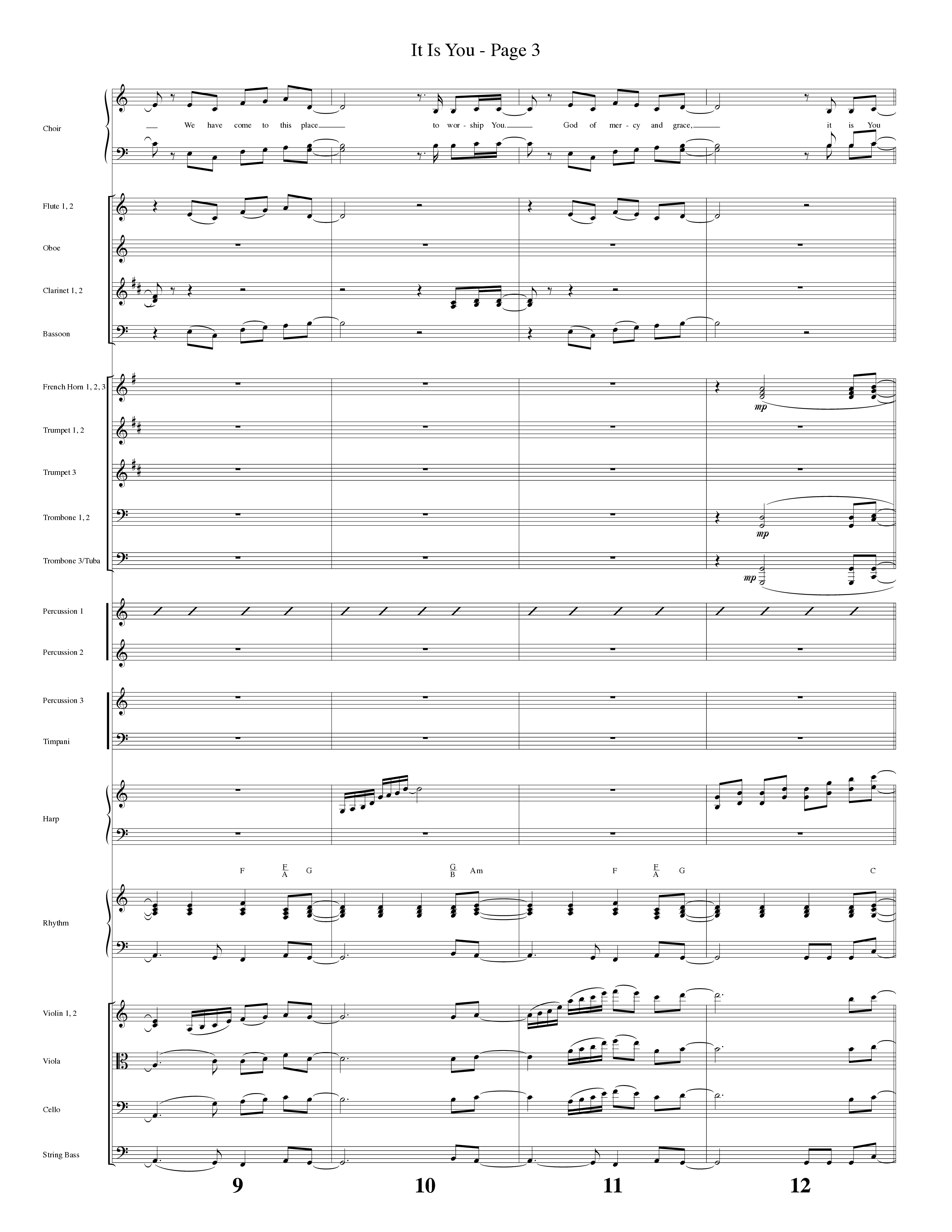 It Is You (Choral Anthem SATB) Orchestration (Word Music Choral / Arr. David Clydesdale)