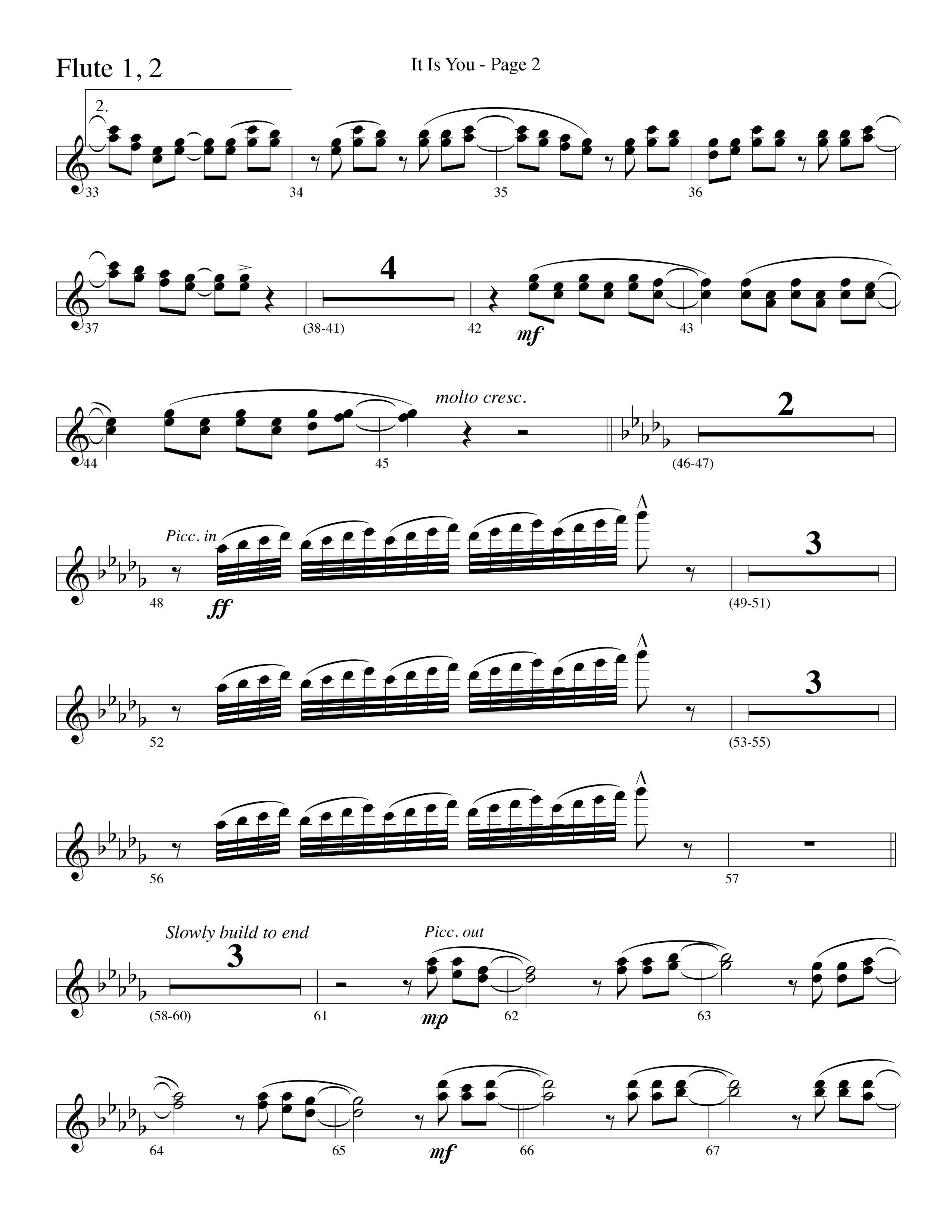 It Is You (Choral Anthem SATB) Flute 1/2 (Word Music Choral / Arr. David Clydesdale)