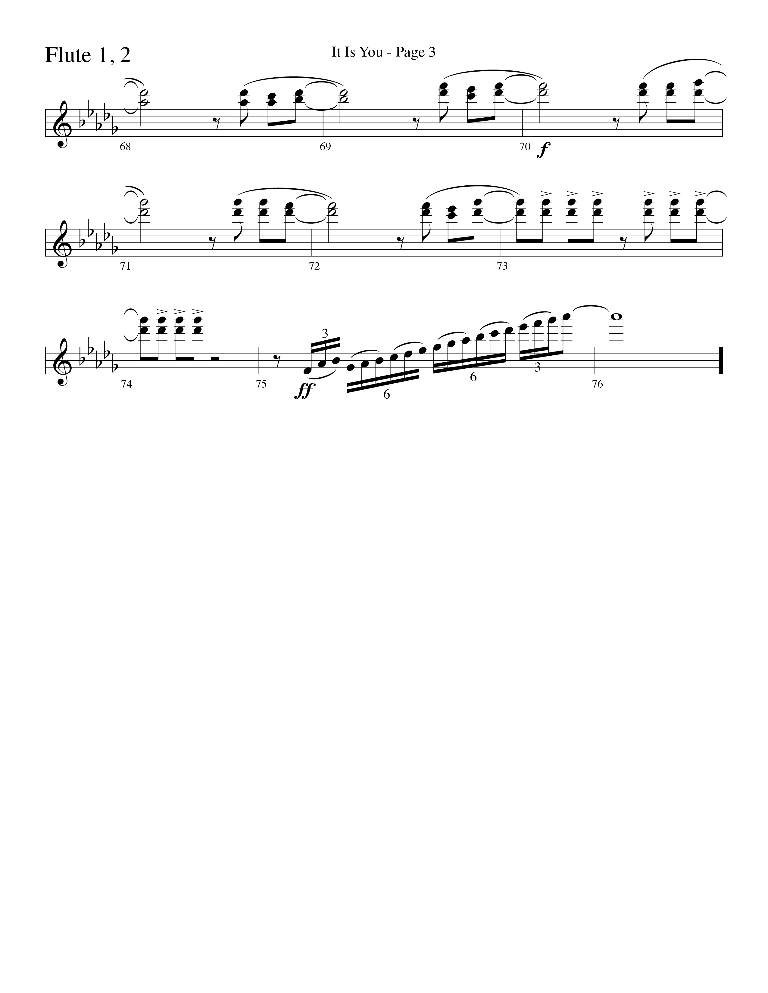 It Is You (Choral Anthem SATB) Flute 1/2 (Word Music Choral / Arr. David Clydesdale)