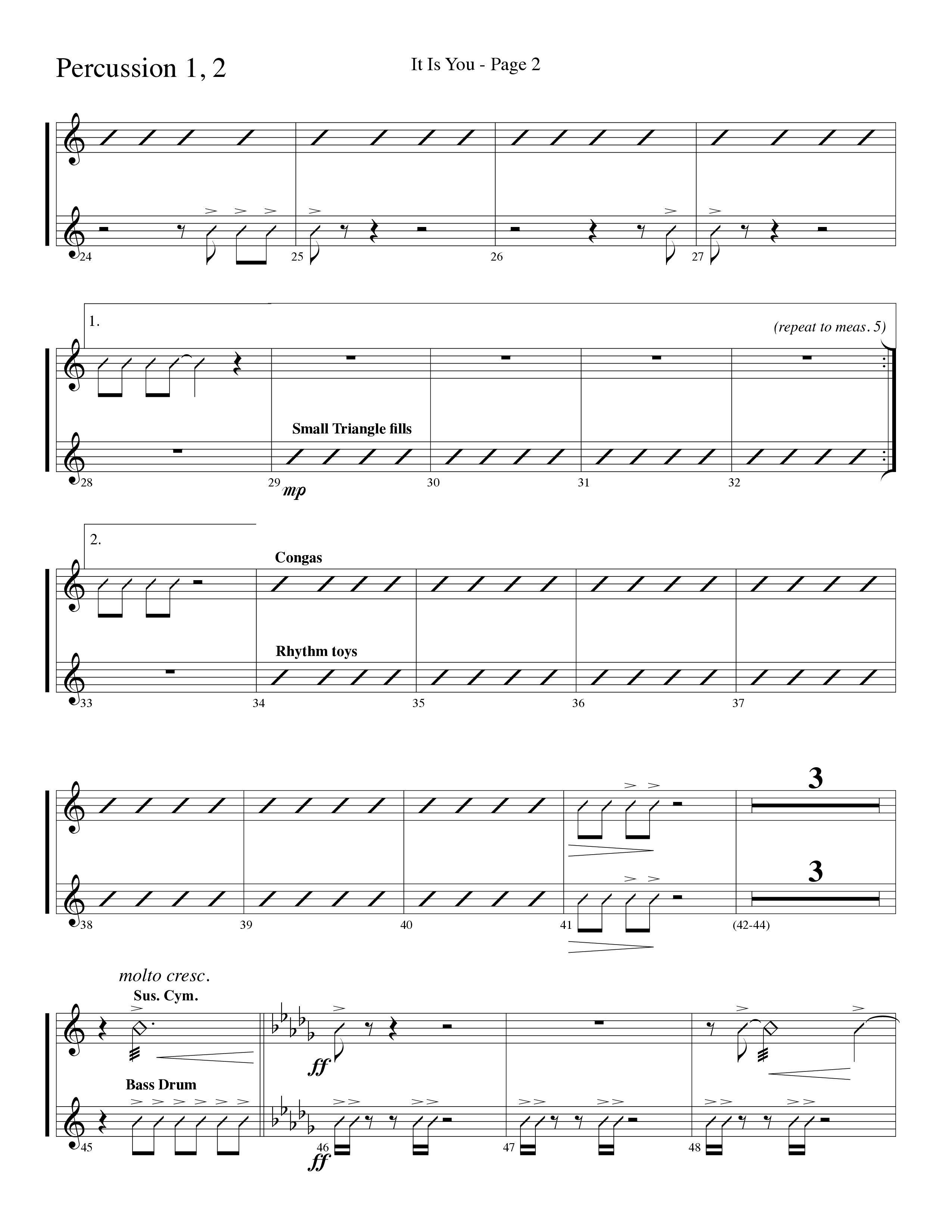 It Is You (Choral Anthem SATB) Percussion (Word Music Choral / Arr. David Clydesdale)