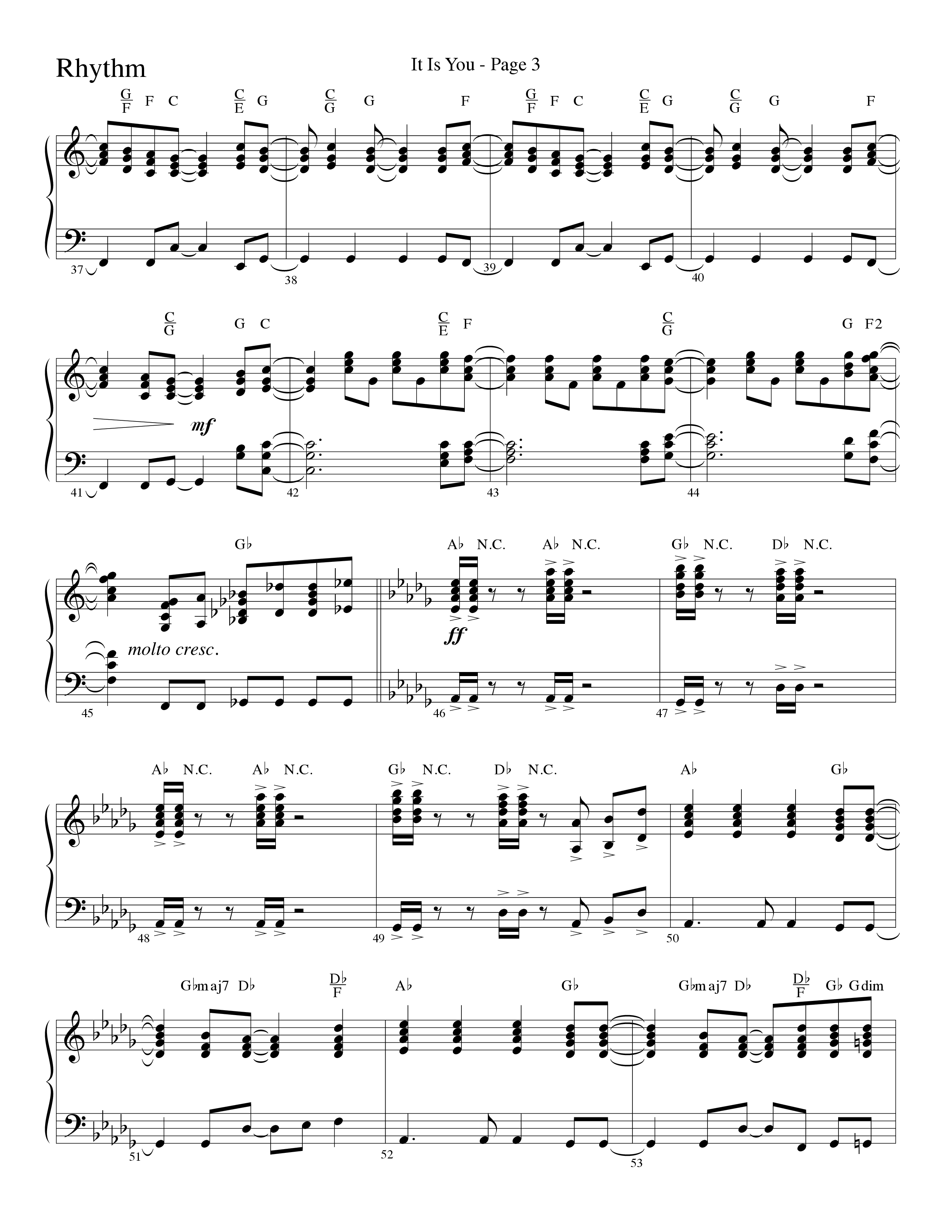 It Is You (Choral Anthem SATB) Rhythm Chart (Word Music Choral / Arr. David Clydesdale)