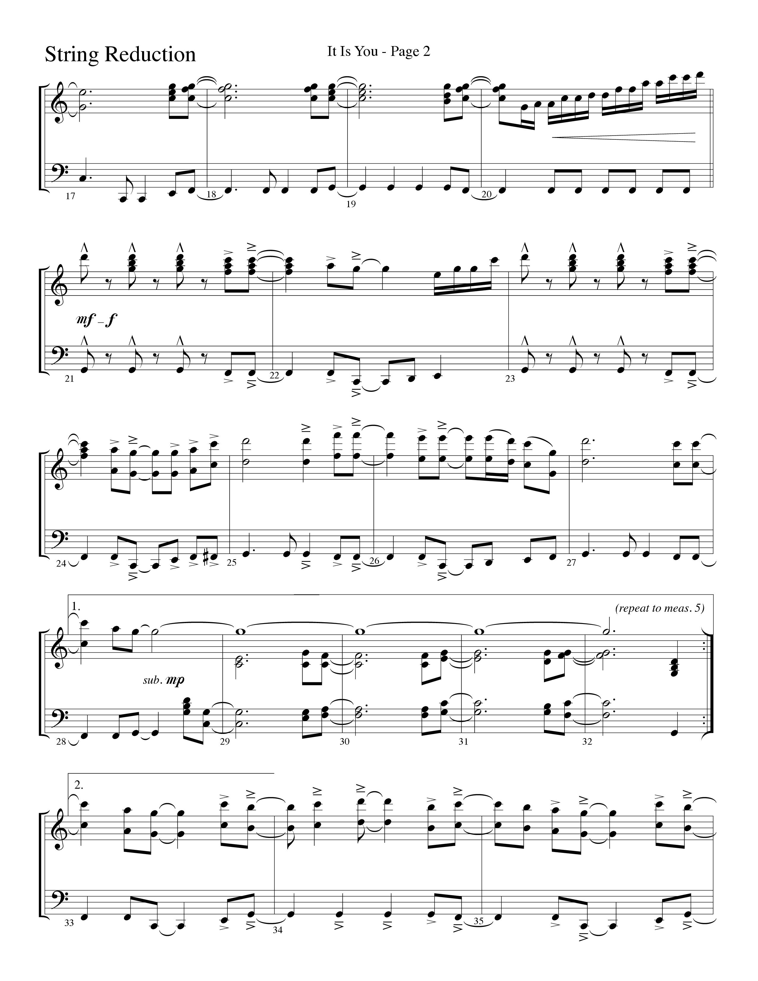 It Is You (Choral Anthem SATB) String Reduction (Word Music Choral / Arr. David Clydesdale)