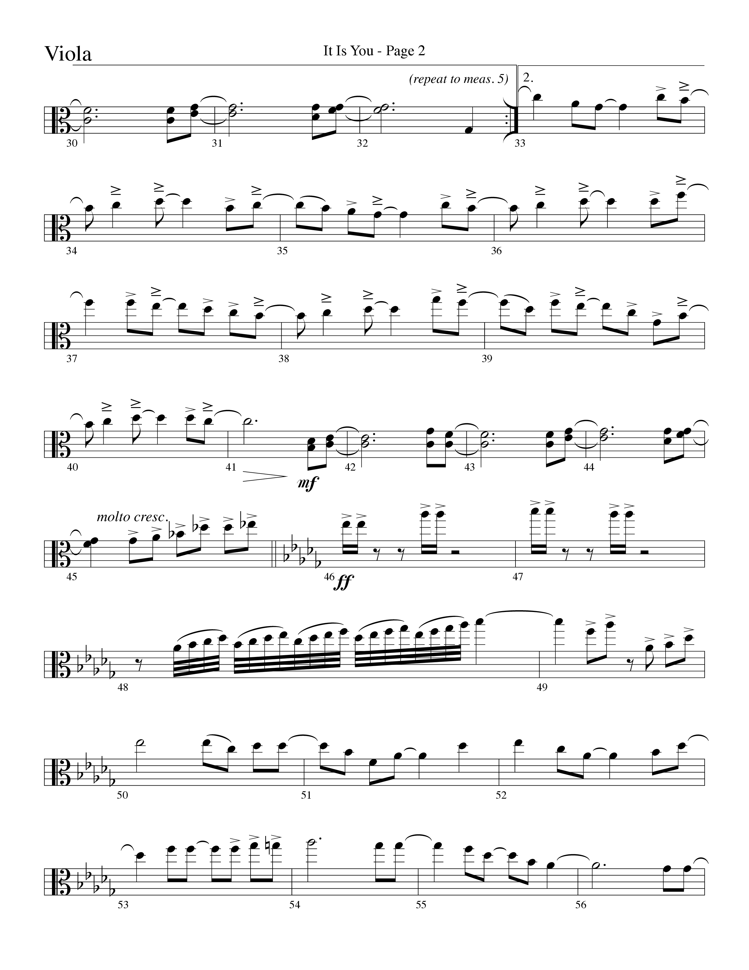 It Is You (Choral Anthem SATB) Viola (Word Music Choral / Arr. David Clydesdale)