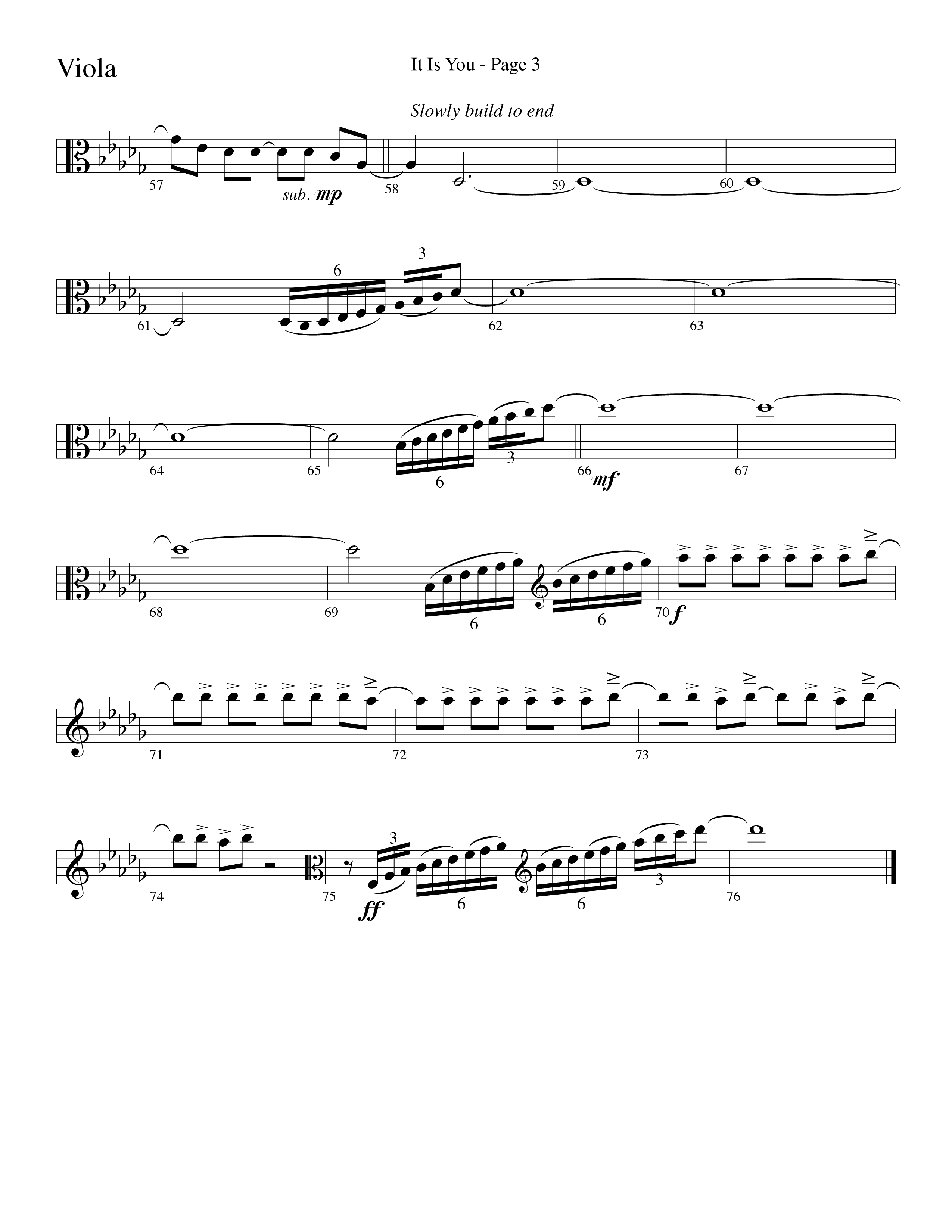 It Is You (Choral Anthem SATB) Viola (Word Music Choral / Arr. David Clydesdale)