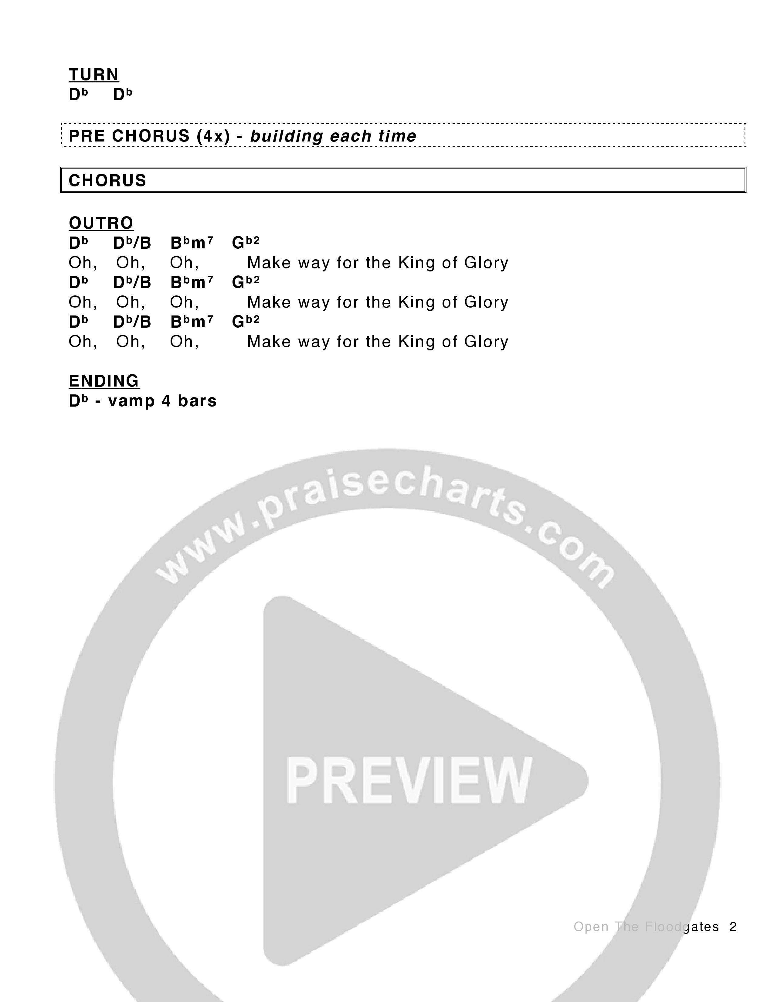 Open The Floodgates Chord Chart (Victory House Worship)