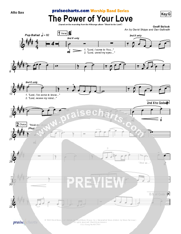 The Power Of Your Love Alto Sax (Hillsong Worship)