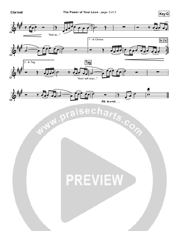 The Power Of Your Love Clarinet (Hillsong Worship)