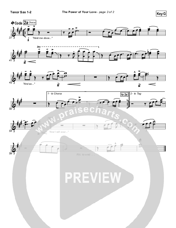 The Power Of Your Love Tenor Sax 1/2 (Hillsong Worship)