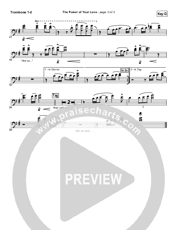 The Power Of Your Love Trombone 1/2 (Hillsong Worship)