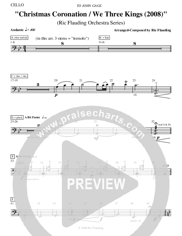 Christmas Coronation (with We Three Kings) (Instrumental) Cello ()