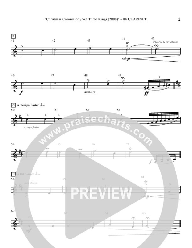 Christmas Coronation (with We Three Kings) (Instrumental) Clarinet ()