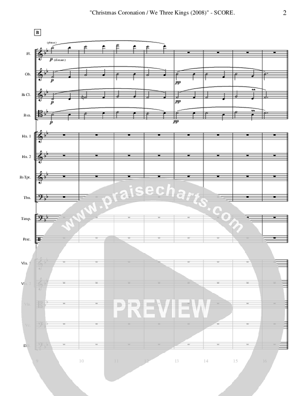 Christmas Coronation (with We Three Kings) (Instrumental) Conductor's Score ()