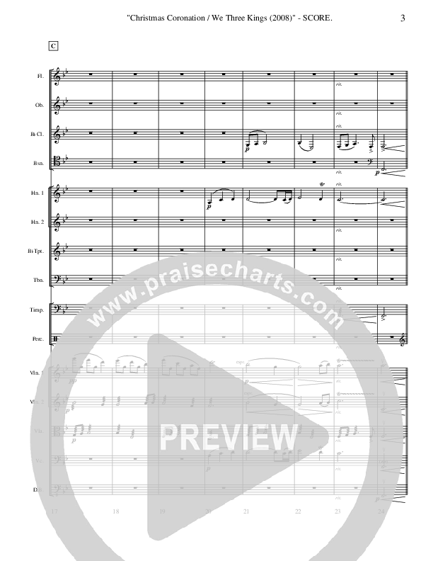 Christmas Coronation (with We Three Kings) (Instrumental) Conductor's Score ()
