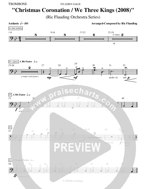 Christmas Coronation (with We Three Kings) (Instrumental) Trombone ()