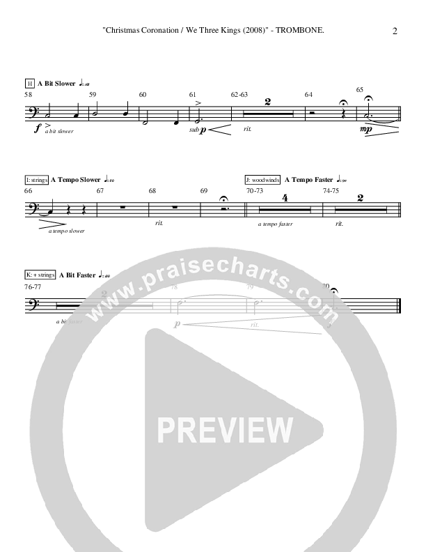 Christmas Coronation (with We Three Kings) (Instrumental) Trombone ()