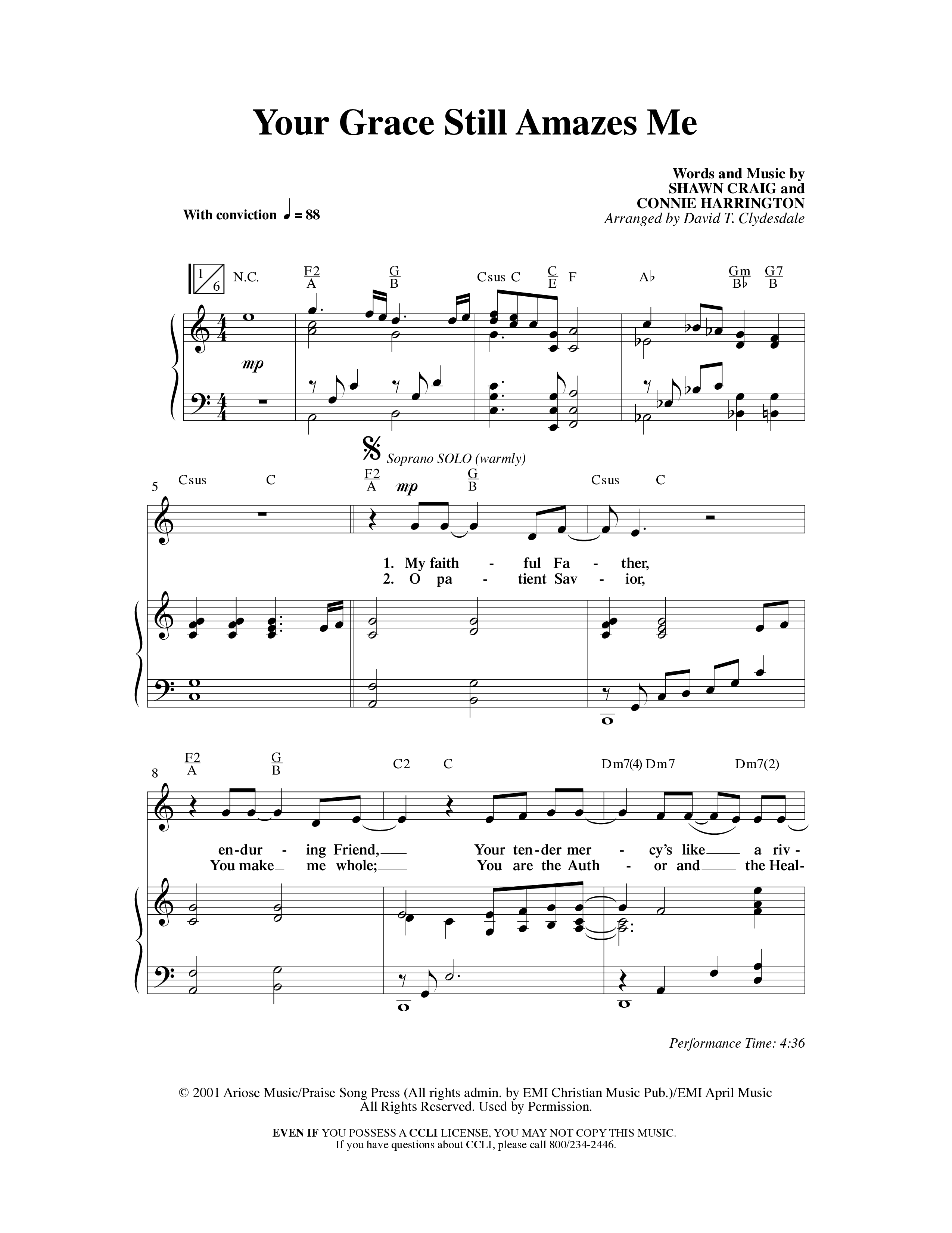 Your Grace Still Amazes Me (Choral Anthem SATB) Anthem (SATB/Piano) (Word Music Choral / Arr. David Clydesdale)