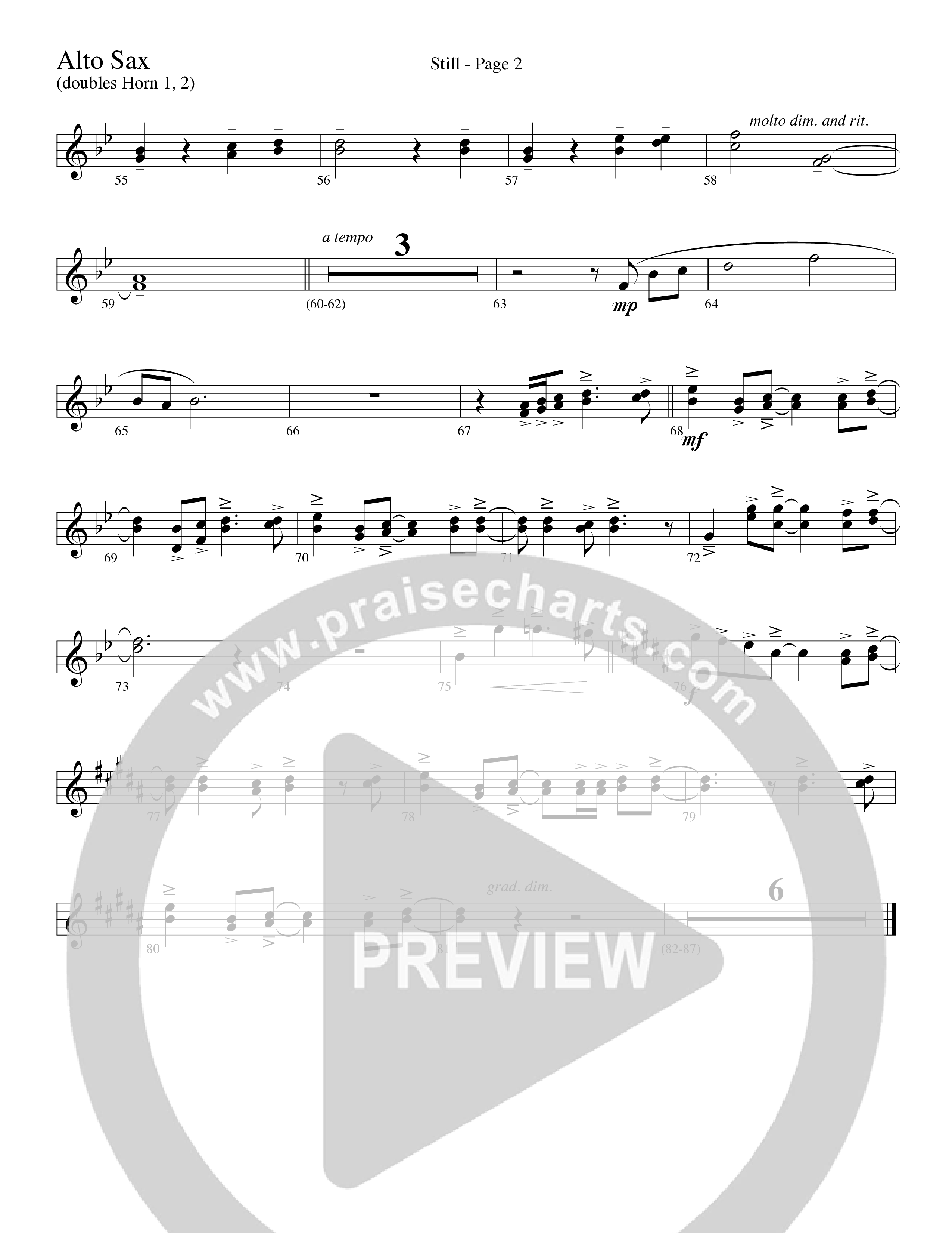 Still (Choral Anthem SATB) Alto Sax (Word Music Choral / Arr. David Clydesdale)