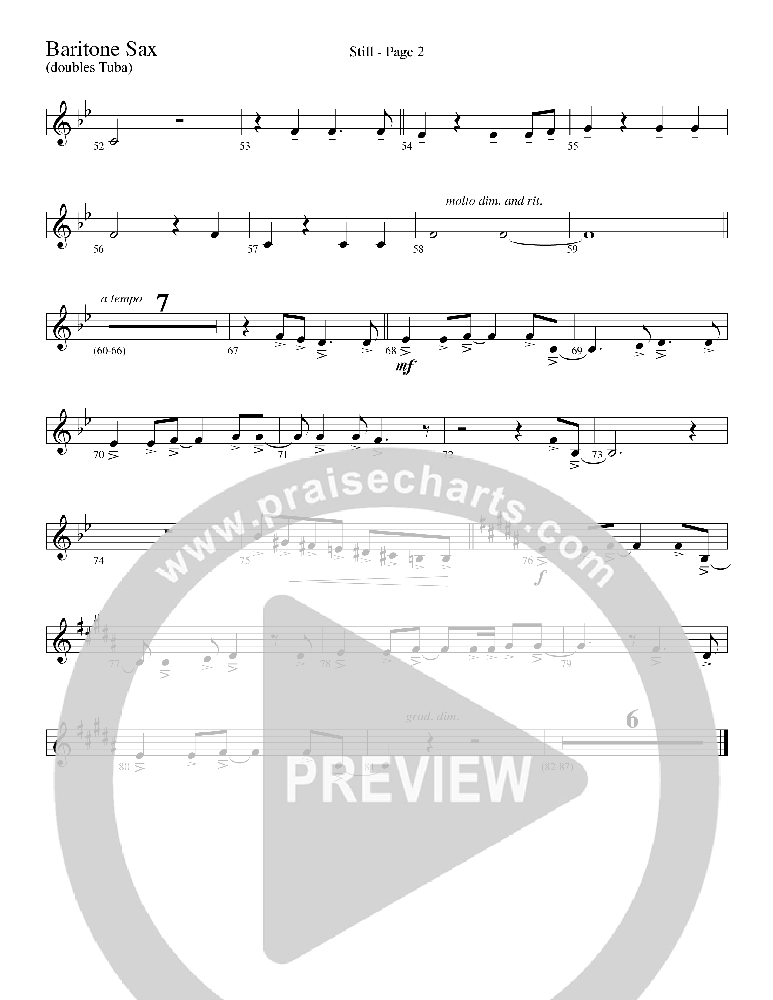 Still (Choral Anthem SATB) Bari Sax (Word Music Choral / Arr. David Clydesdale)