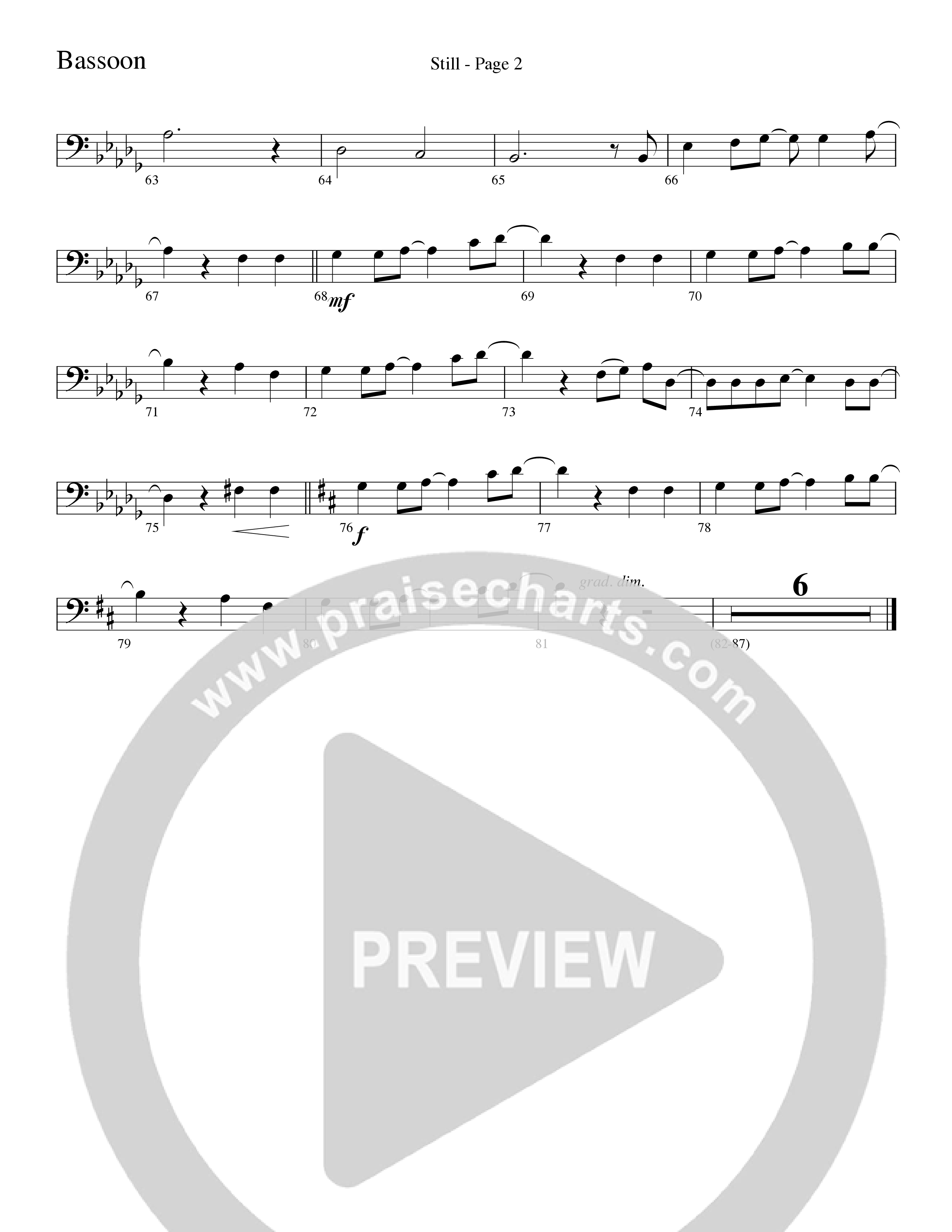 Still (Choral Anthem SATB) Bassoon (Word Music Choral / Arr. David Clydesdale)