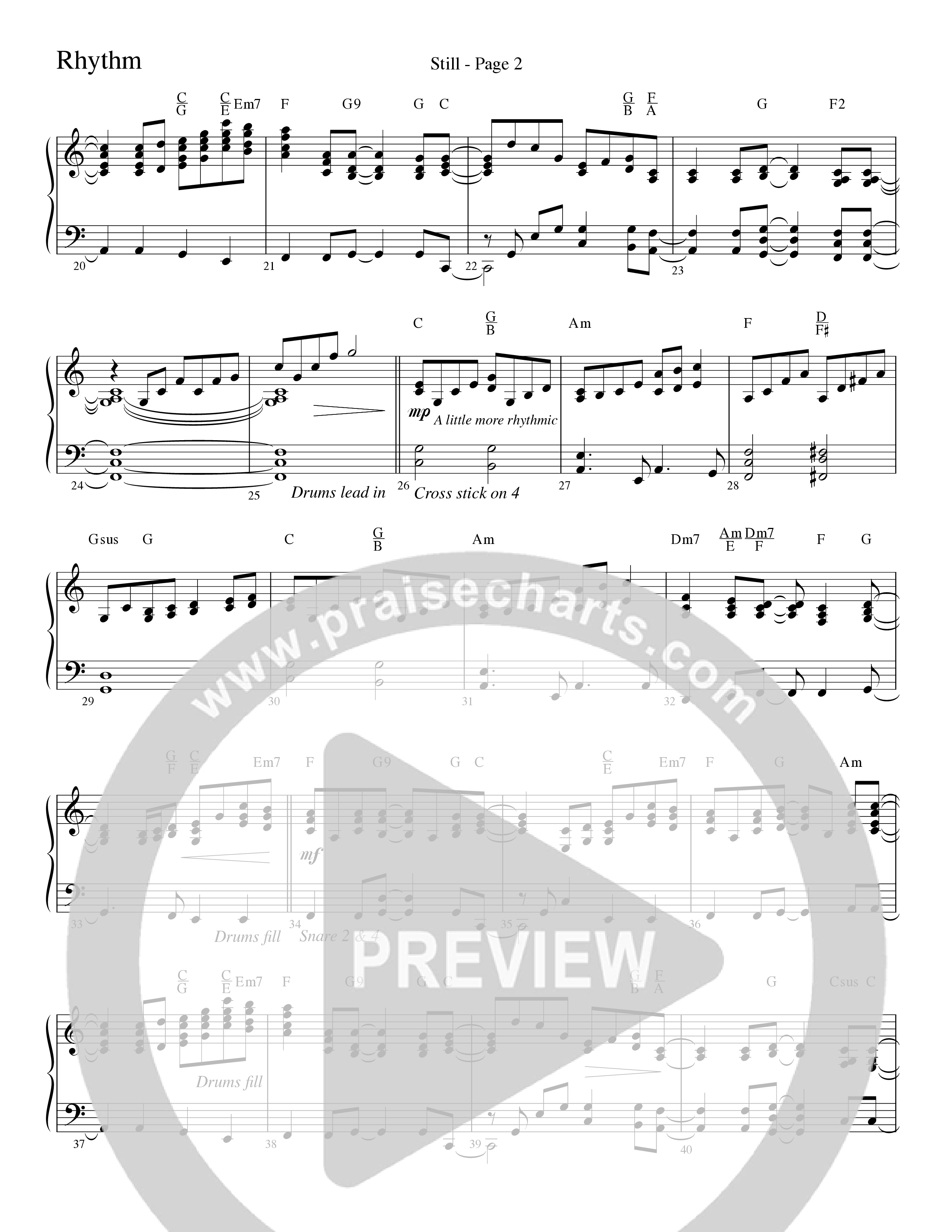 Still (Choral Anthem SATB) Rhythm Chart (Word Music Choral / Arr. David Clydesdale)