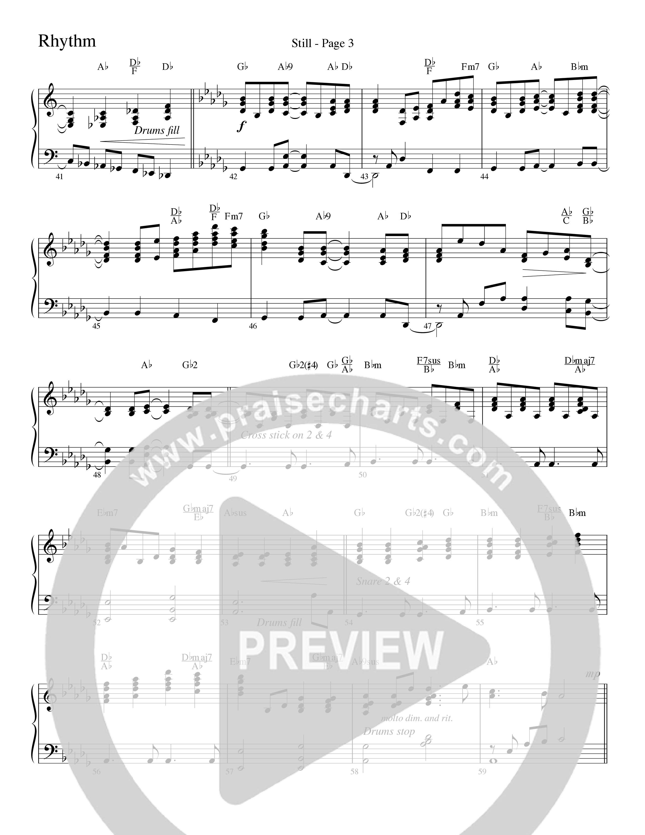 Still (Choral Anthem SATB) Rhythm Chart (Word Music Choral / Arr. David Clydesdale)