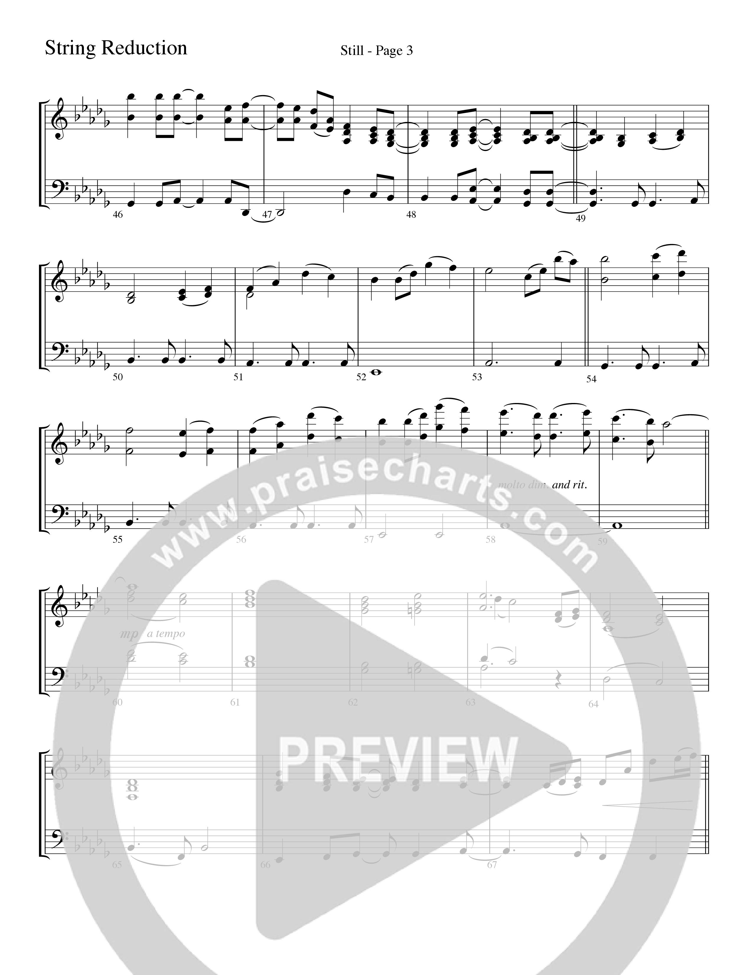 Still (Choral Anthem SATB) String Reduction (Word Music Choral / Arr. David Clydesdale)