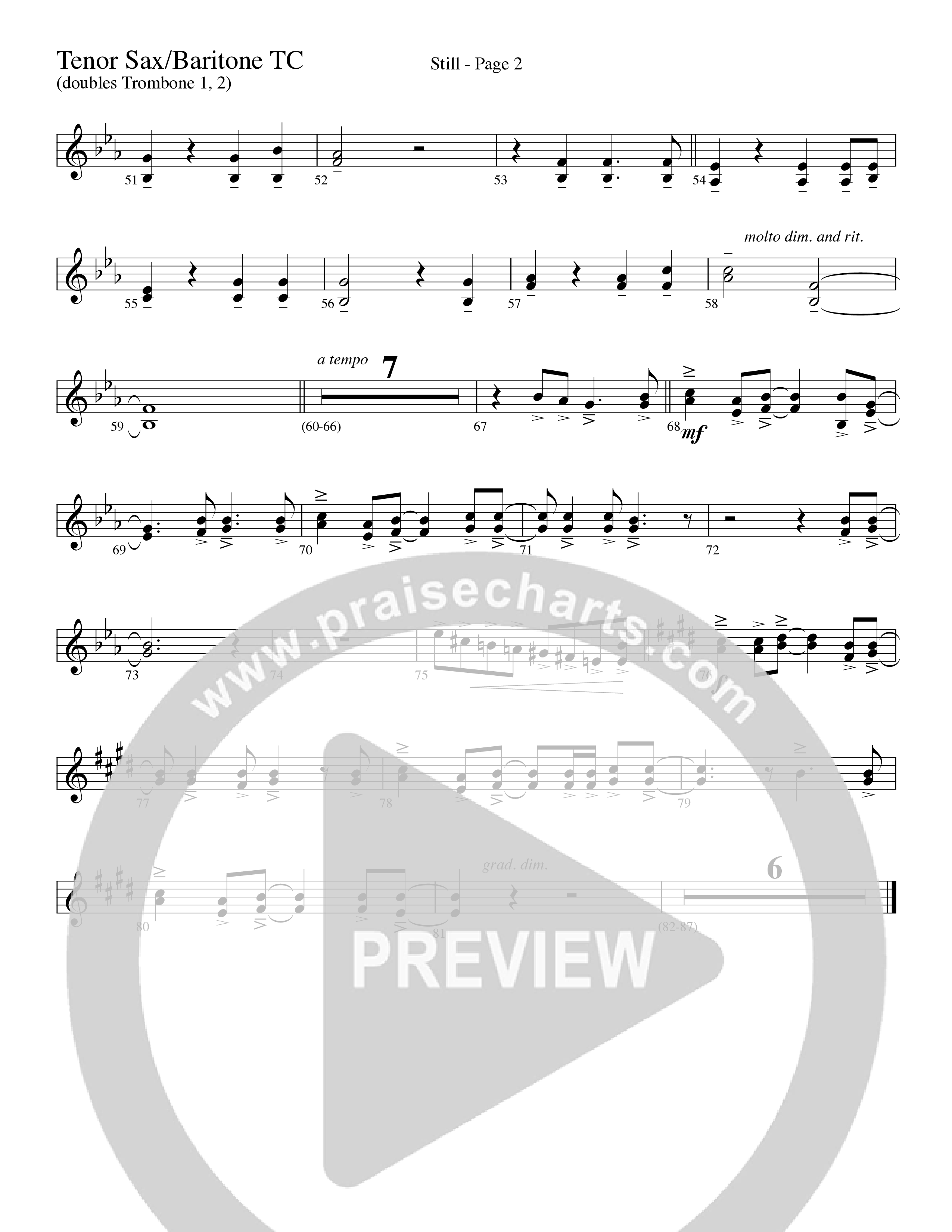 Still (Choral Anthem SATB) Tenor Sax/Baritone T.C. (Word Music Choral / Arr. David Clydesdale)