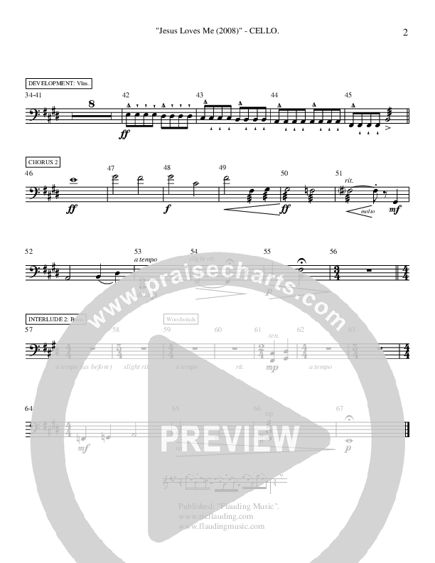 Jesus Loves Me (Instrumental) Cello (Ric Flauding)