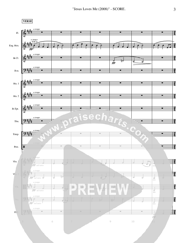 Jesus Loves Me (Instrumental) Conductor's Score (Ric Flauding)