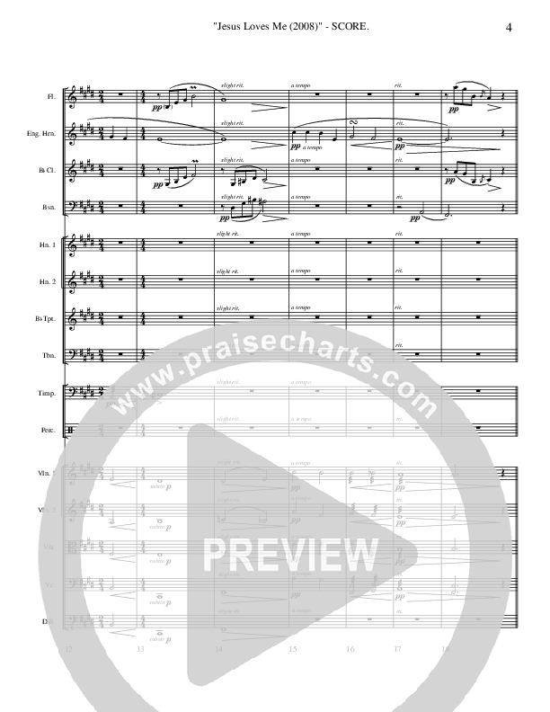Jesus Loves Me (Instrumental) Conductor's Score (Ric Flauding)