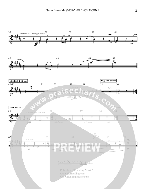 Jesus Loves Me (Instrumental) French Horn 1 (Ric Flauding)