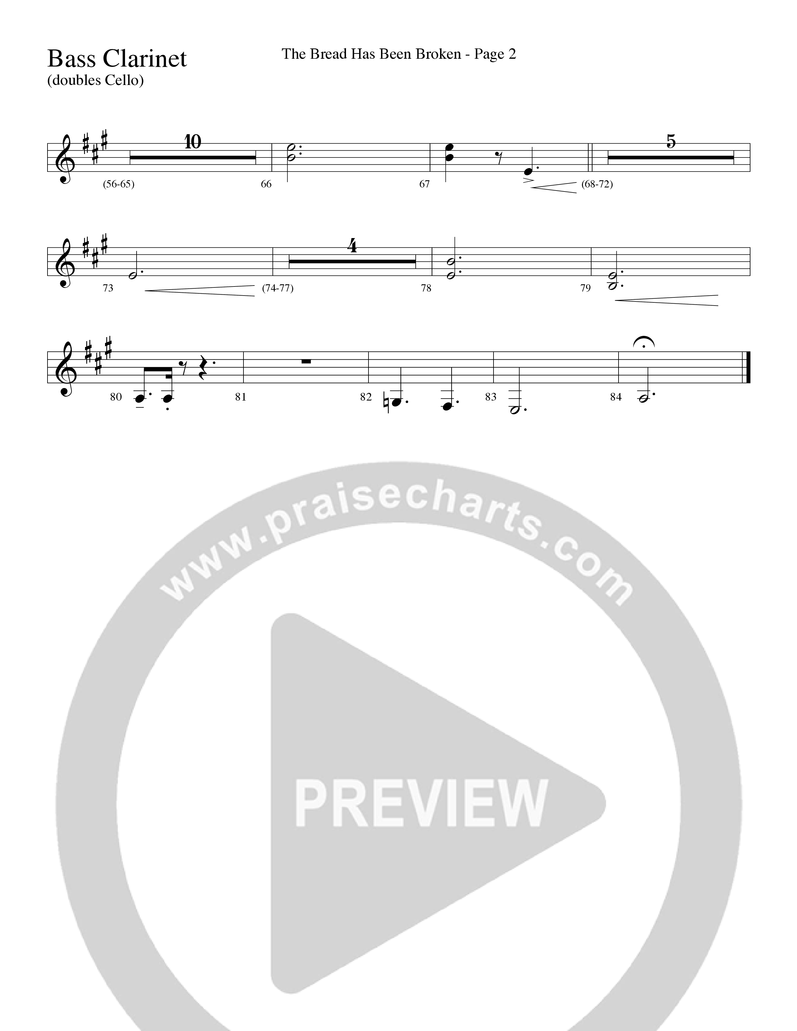 The Bread Has Been Broken (Choral Anthem SATB) Bass Clarinet (Robert Sterling / Word Music Choral)