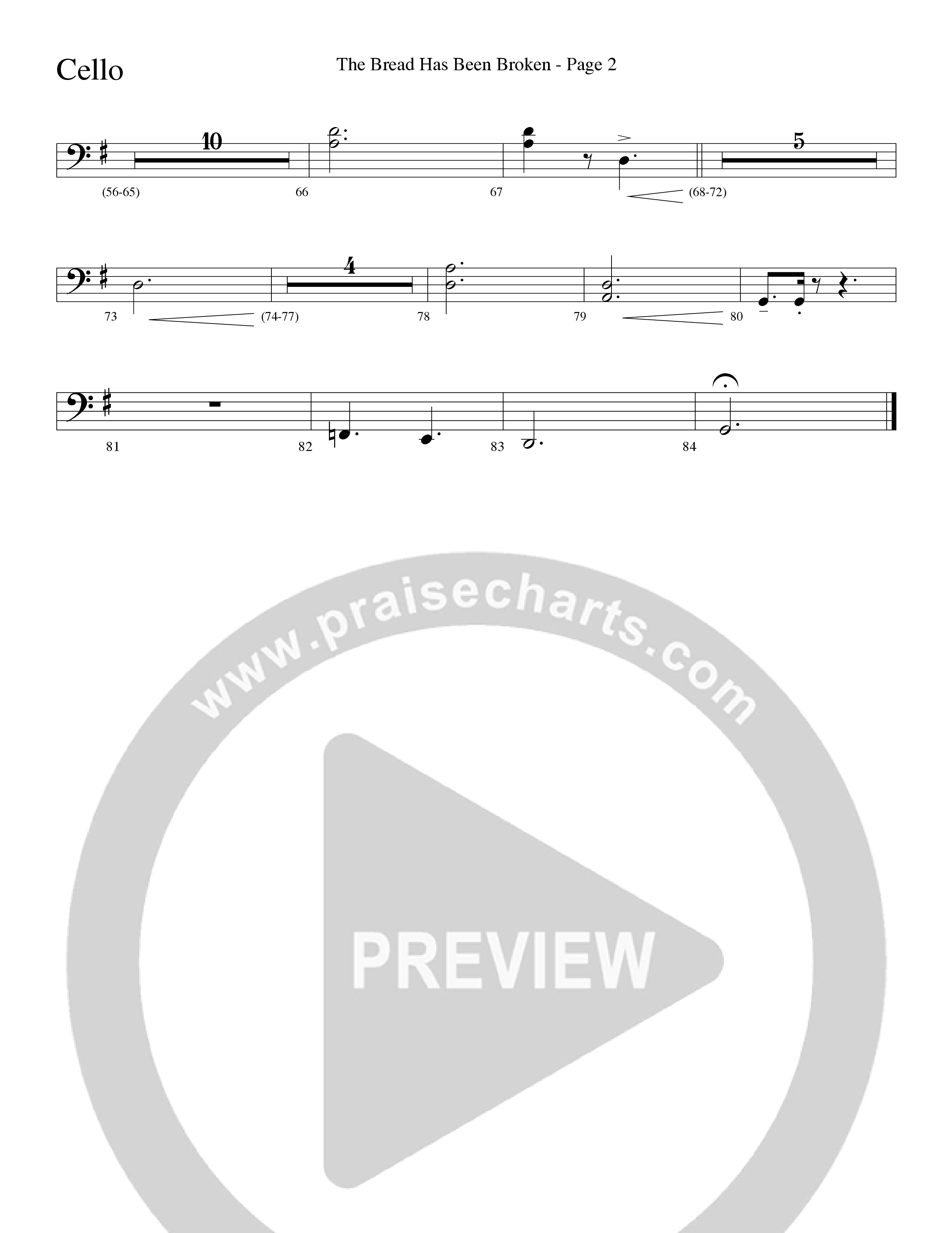 The Bread Has Been Broken (Choral Anthem SATB) Cello (Robert Sterling / Word Music Choral)