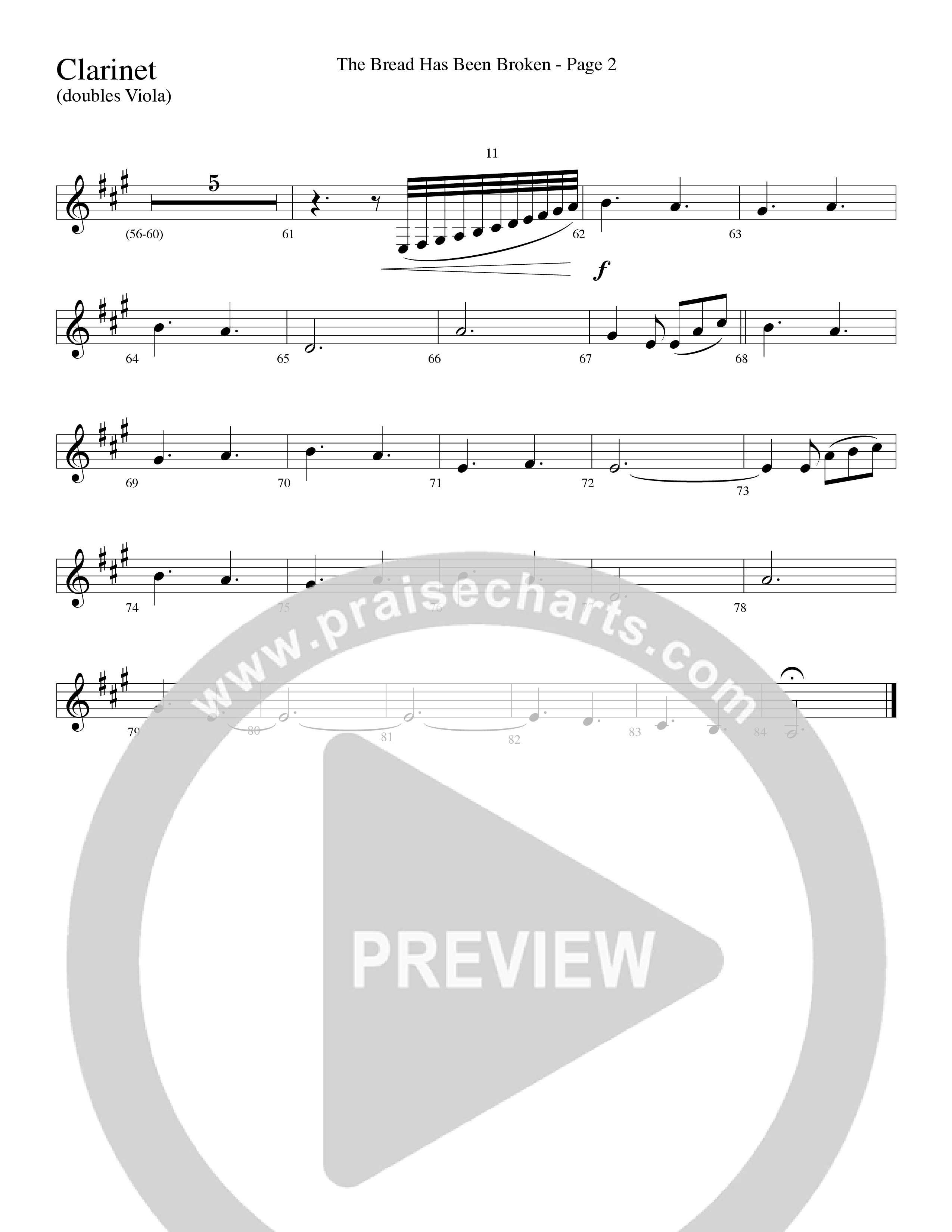 The Bread Has Been Broken (Choral Anthem SATB) Clarinet 3 (Robert Sterling / Word Music Choral)
