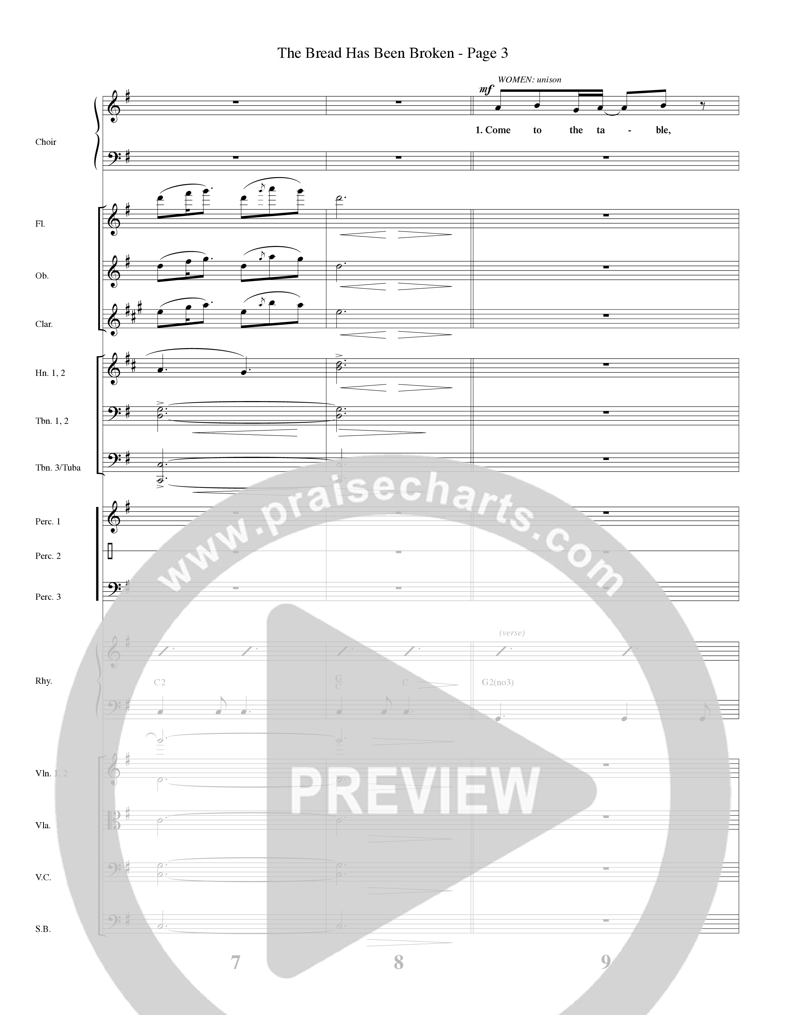 The Bread Has Been Broken (Choral Anthem SATB) Orchestration (Robert Sterling / Word Music Choral)