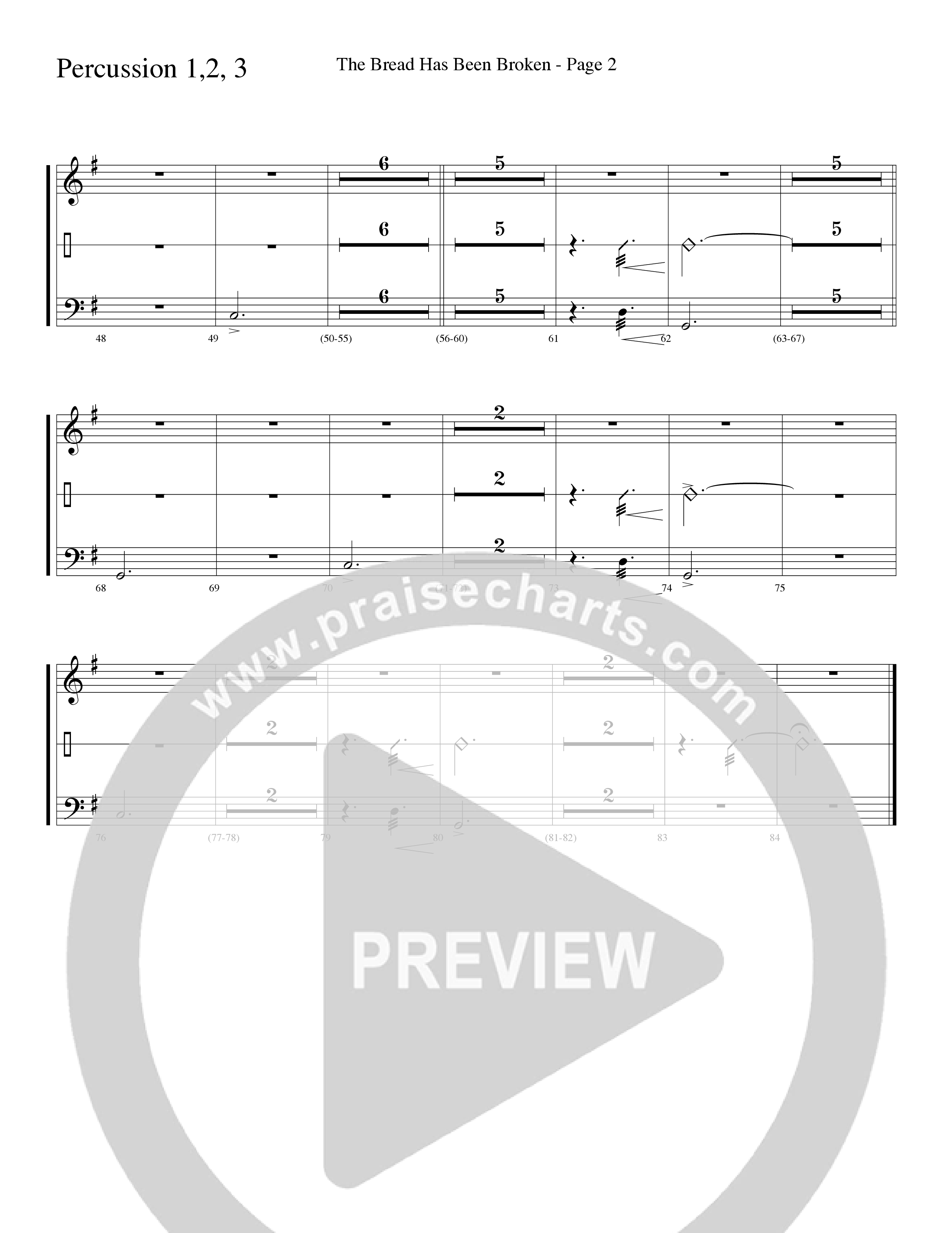 The Bread Has Been Broken (Choral Anthem SATB) Percussion (Robert Sterling / Word Music Choral)