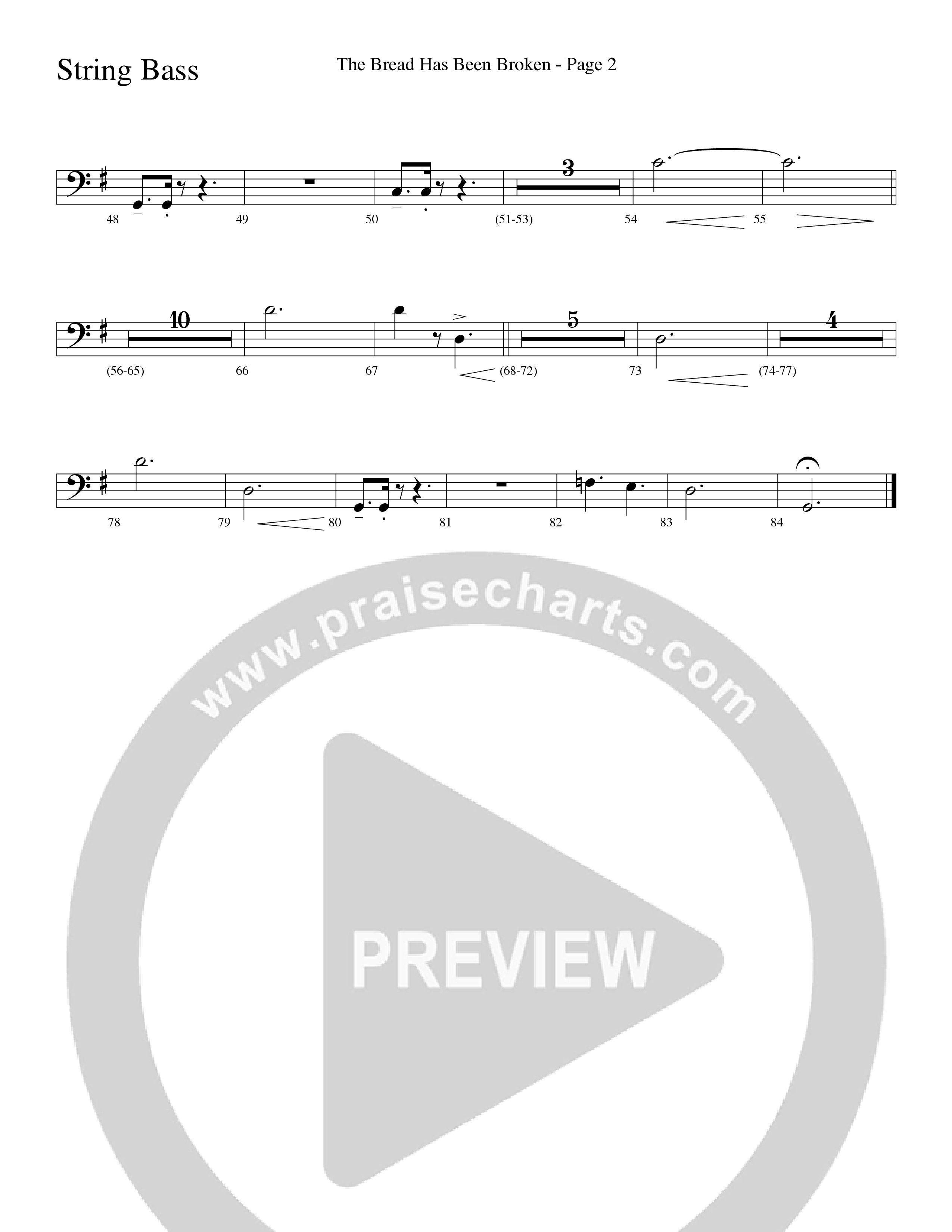 The Bread Has Been Broken (Choral Anthem SATB) String Bass (Robert Sterling / Word Music Choral)