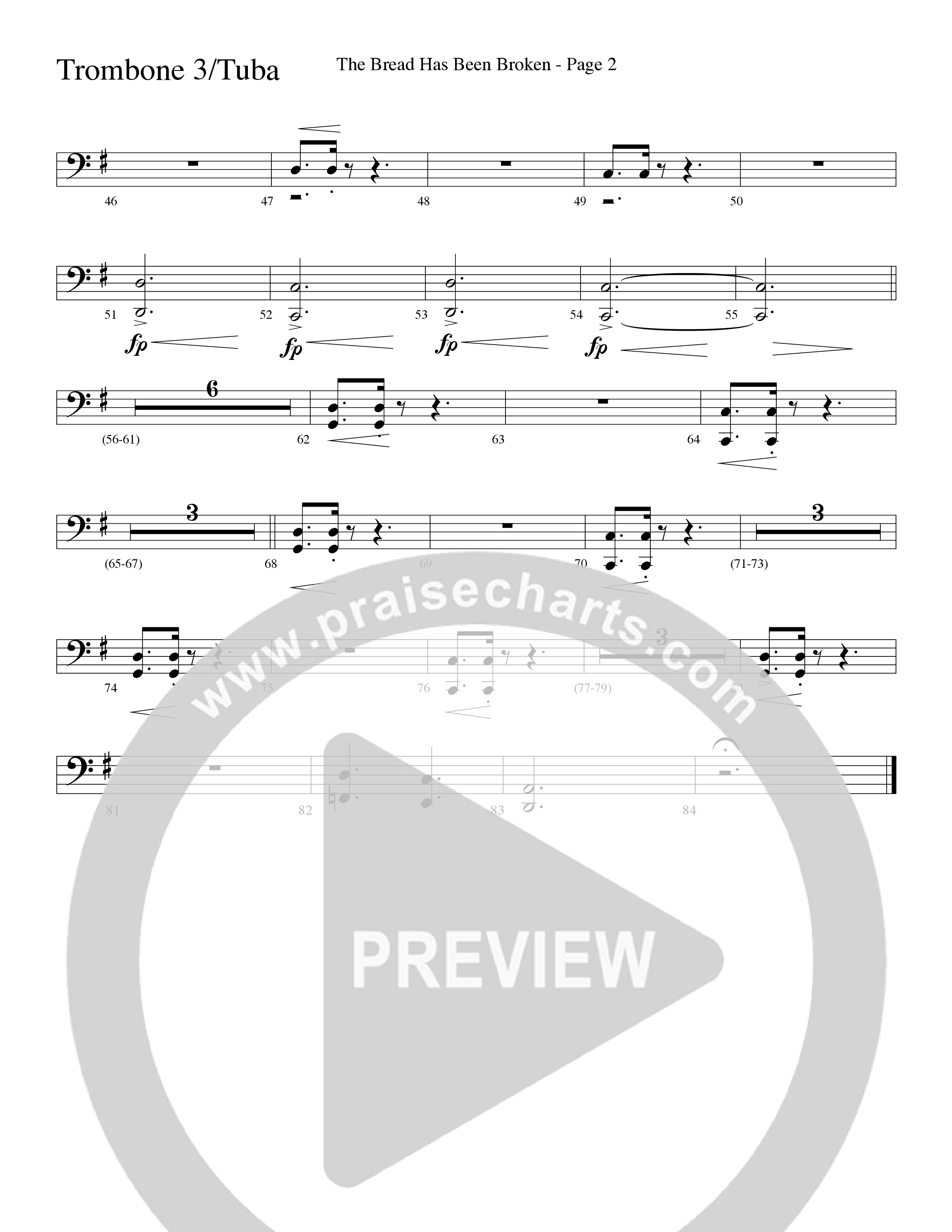 The Bread Has Been Broken (Choral Anthem SATB) Trombone 3/Tuba (Robert Sterling / Word Music Choral)