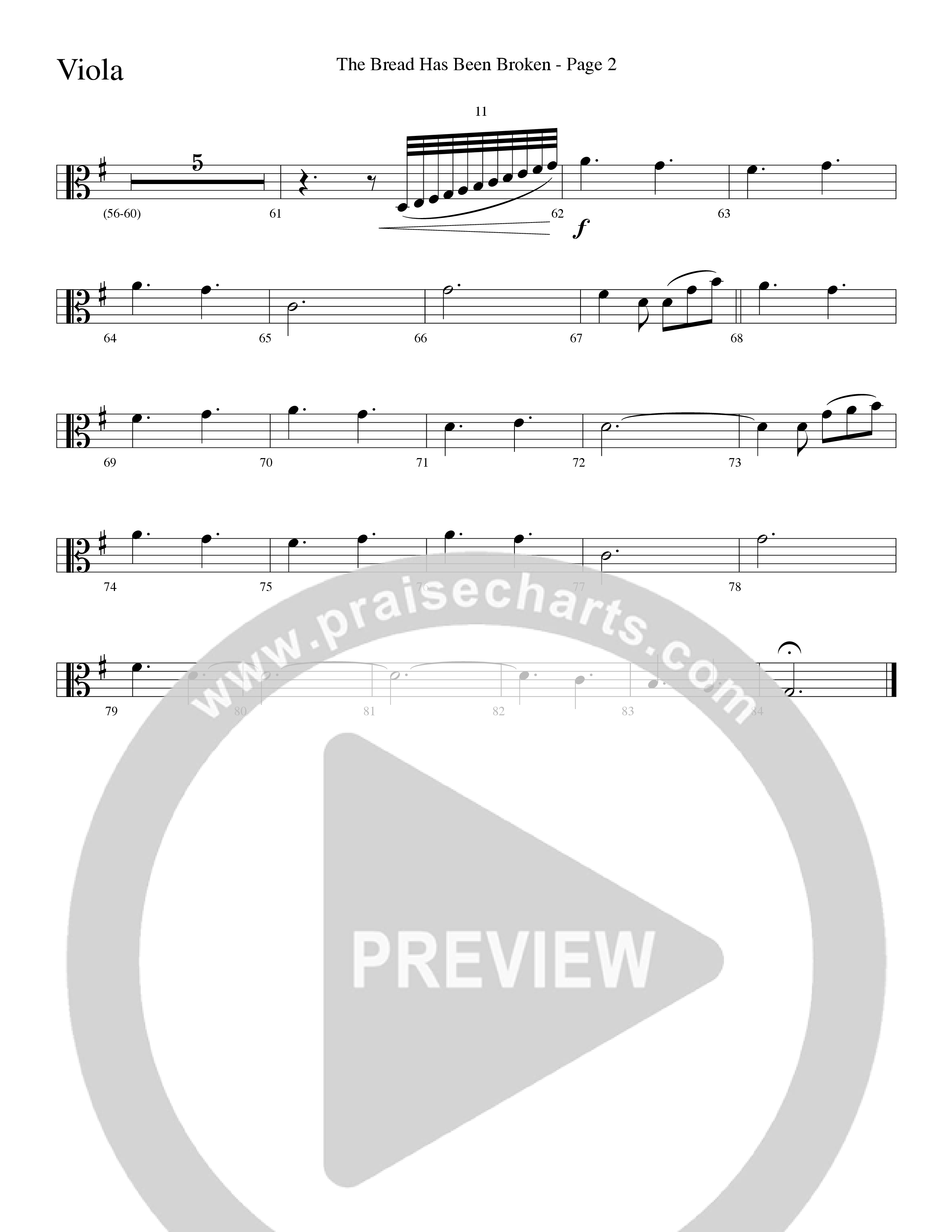 The Bread Has Been Broken (Choral Anthem SATB) Viola (Robert Sterling / Word Music Choral)