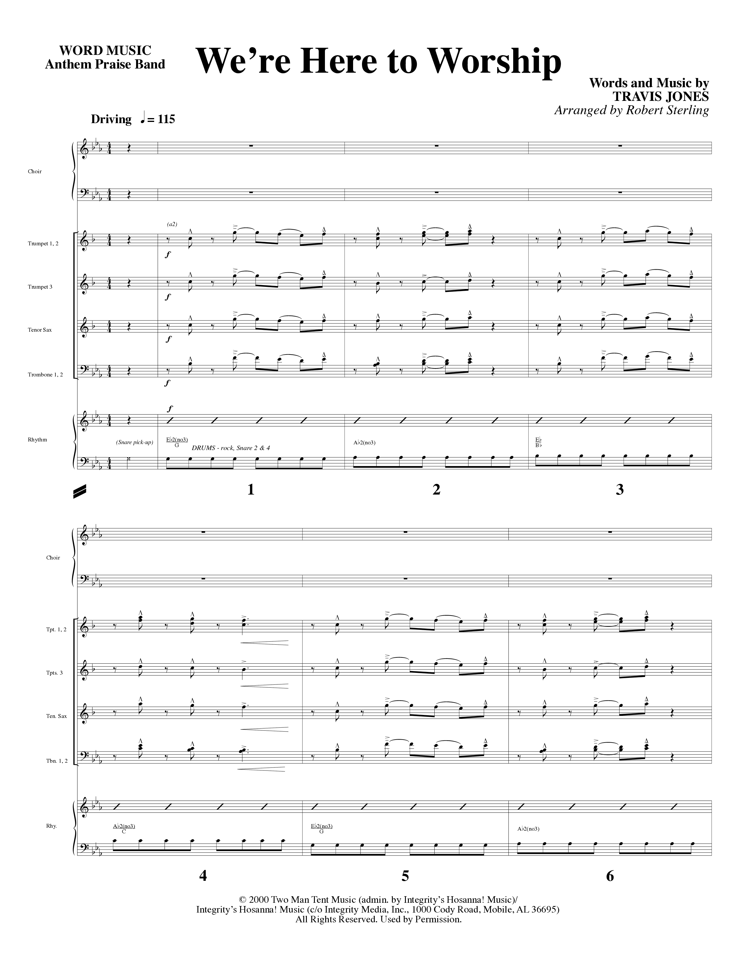 We’re Here to Worship (Choral Anthem SATB) Orchestration (Word Music Choral / Arr. Robert Sterling)