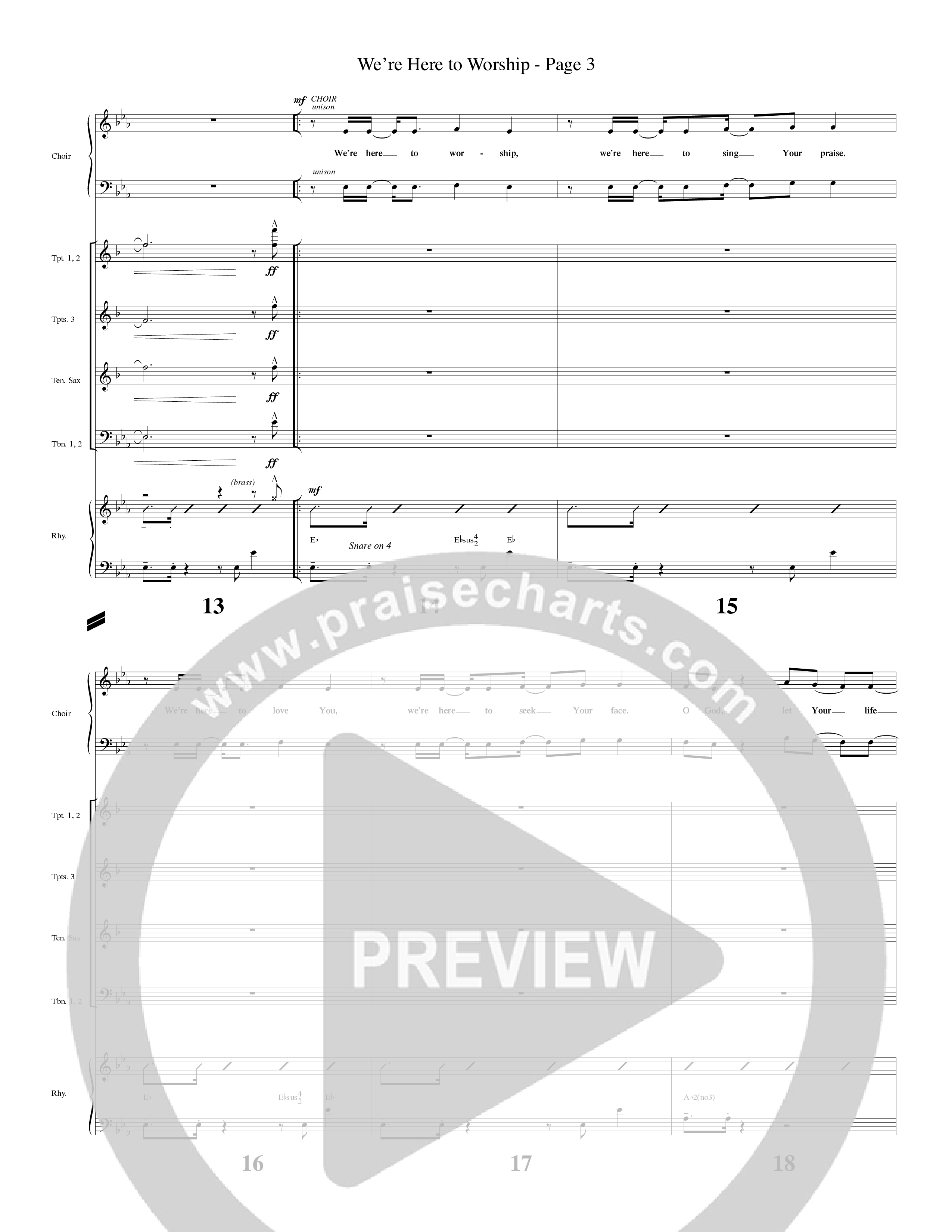 We’re Here to Worship (Choral Anthem SATB) Orchestration (Word Music Choral / Arr. Robert Sterling)